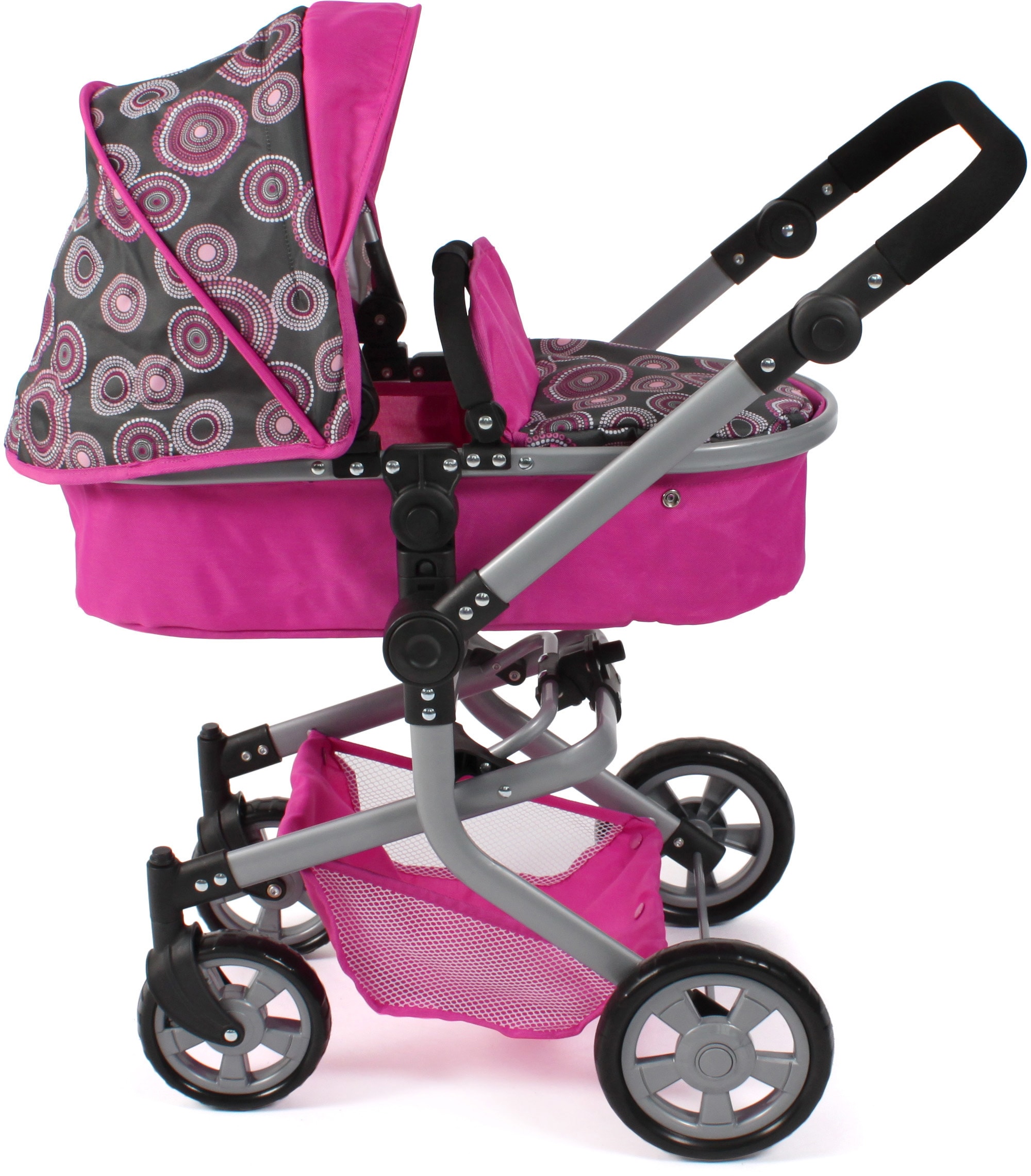CHIC2000 Kombi-Puppenwagen »Mika, Hot Pink«, mit schwenkbaren Vorderrädern