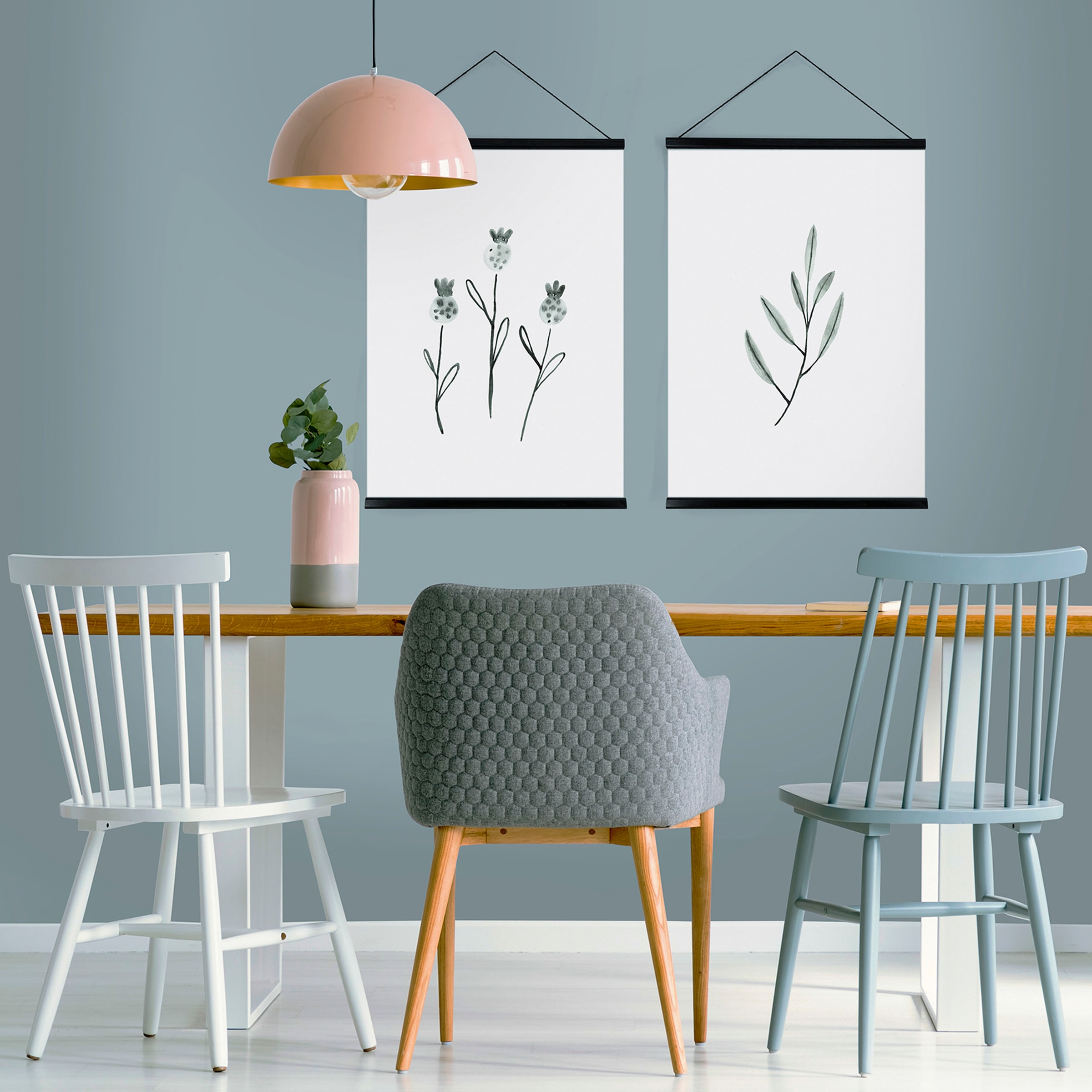 Art for the home Bild mit Rahmen »Art for the Home Botanik Wanddeko Set of 2«, (Set, 2 St.)