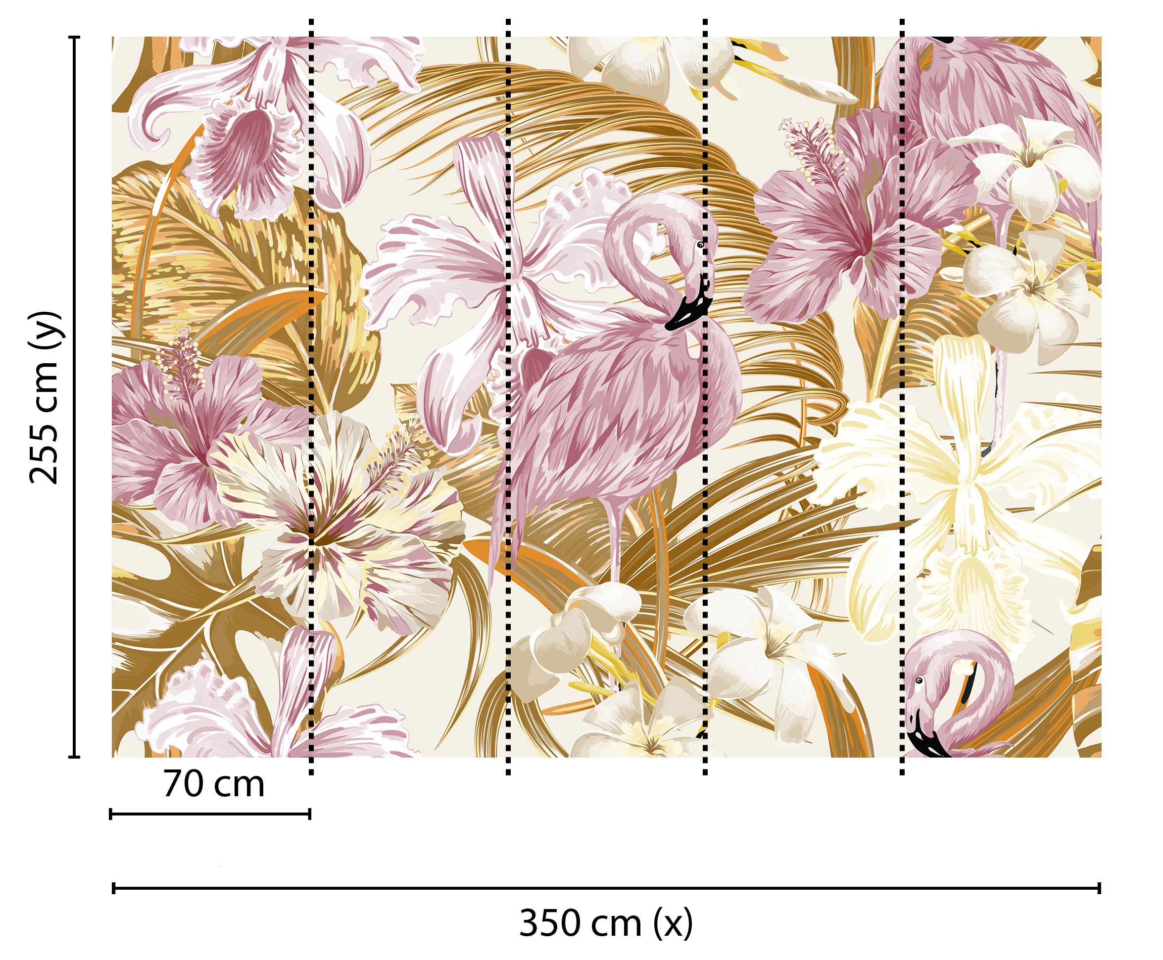 living walls Fototapete »Designwalls Flamingo Art 2«, Vlies, Wand, Schräge, Decke