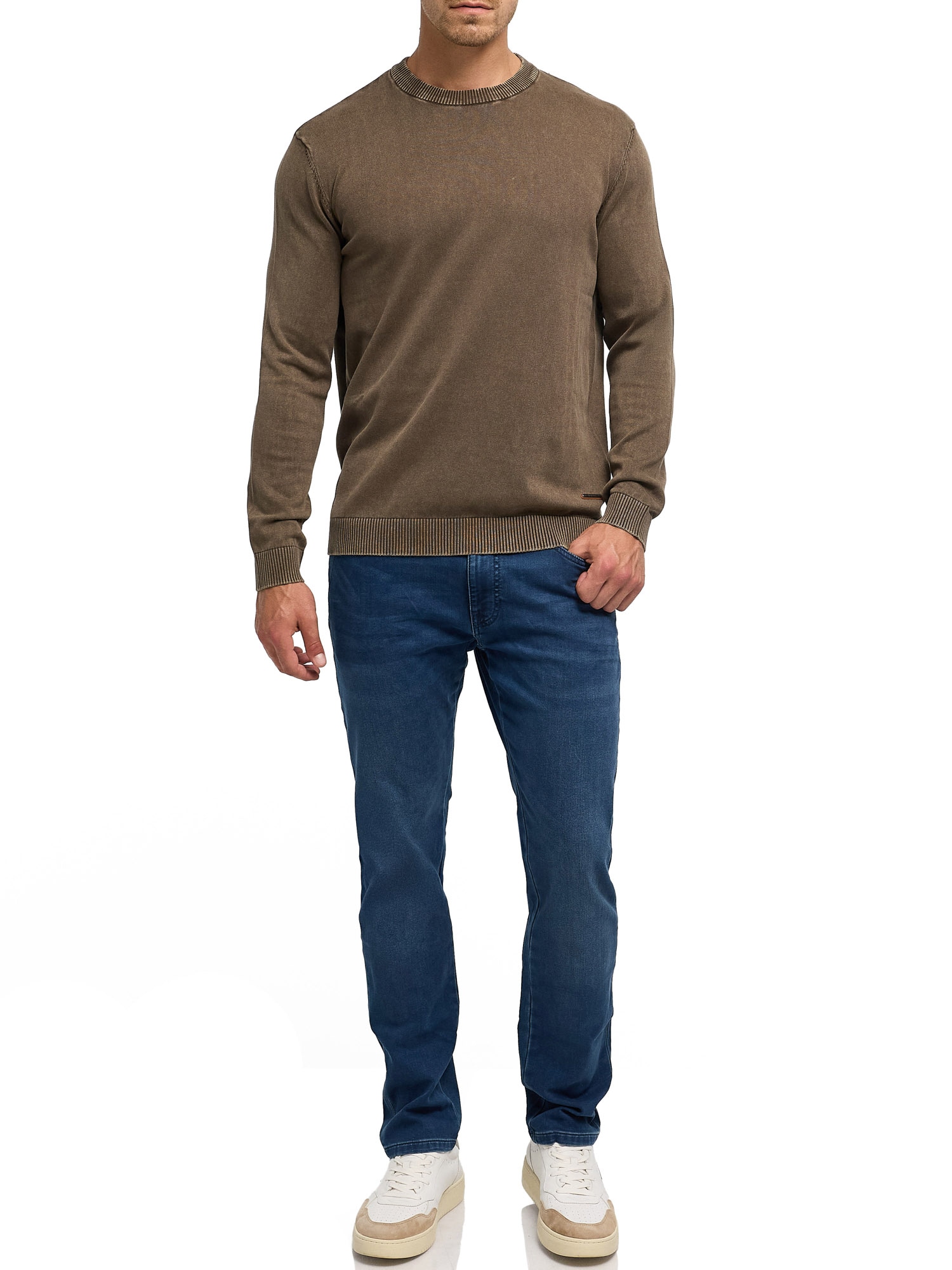 Indicode Rundhalspullover »INArkmill o-neck« Baumwolle, regular fit