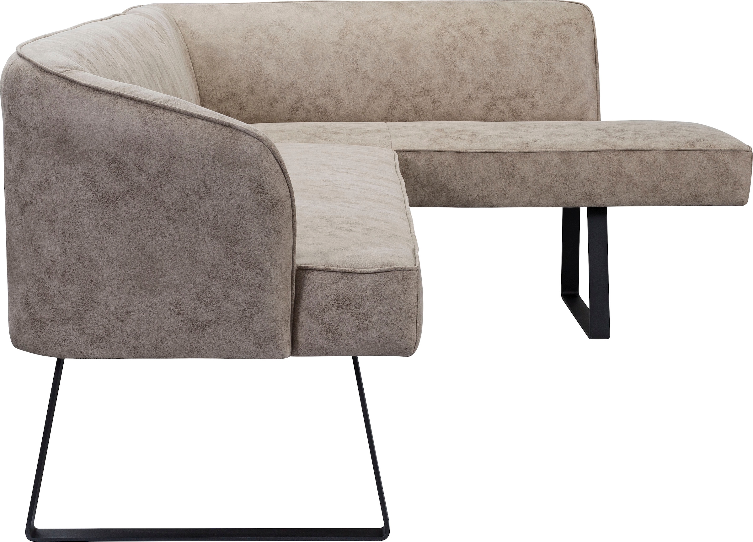 exxpo - sofa fashion Eckbank »Americano«, mit Keder und Metallfüßen, Bezug in verschiedenen Qualitäten