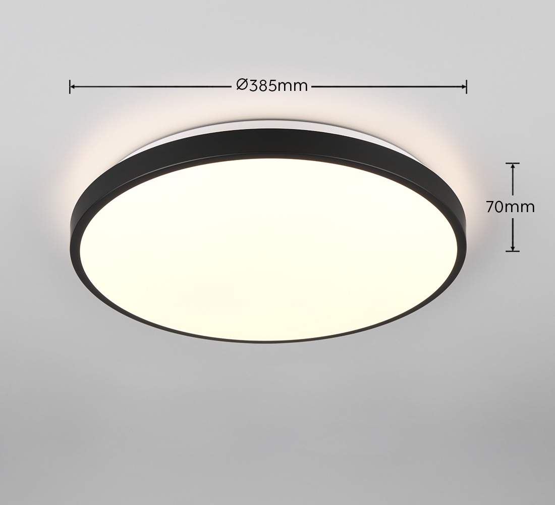 REALITY Leuchten LED Deckenleuchte »LOODY, LED Deckenlampe mit Bewegungsmelder, 22W 2500 Lumen Ø39 cm« LED-Board 1 Stk. Warmweiß Leuchtdauer und Erfassungsbereich für Bewegungssensor einstellbar