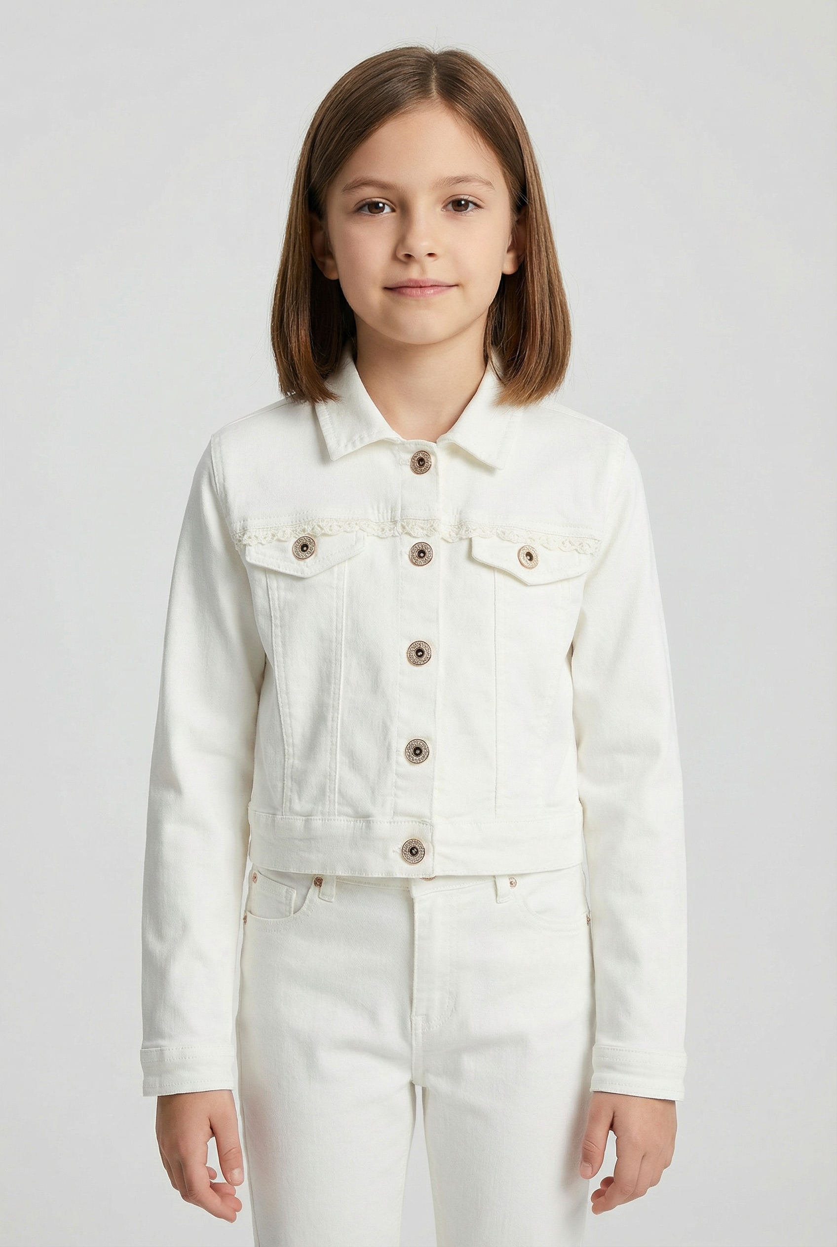 happy girls Jeansjacke ohne Kapuze mit tollem Spitzendetail