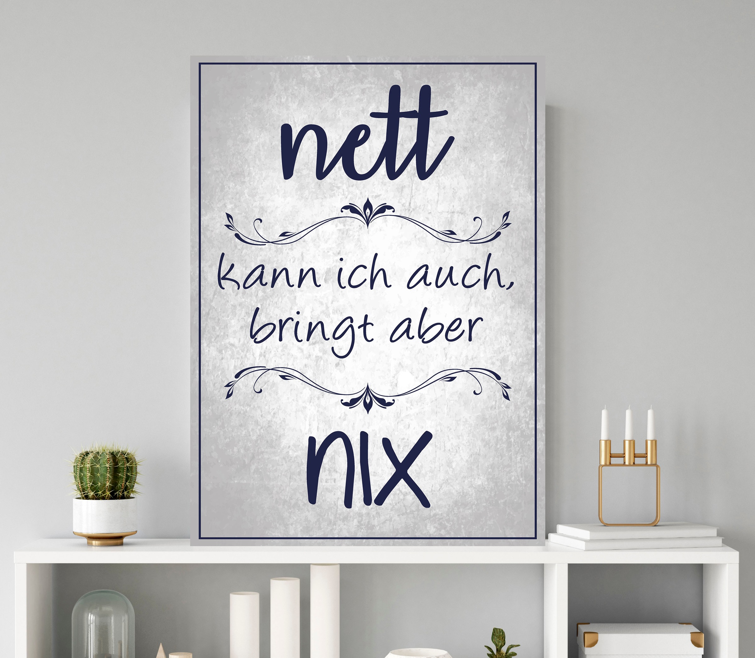 queence Metallbild "Nett kann ich auch", Schriftzüge-Schriftzug, (1 St.), S günstig online kaufen