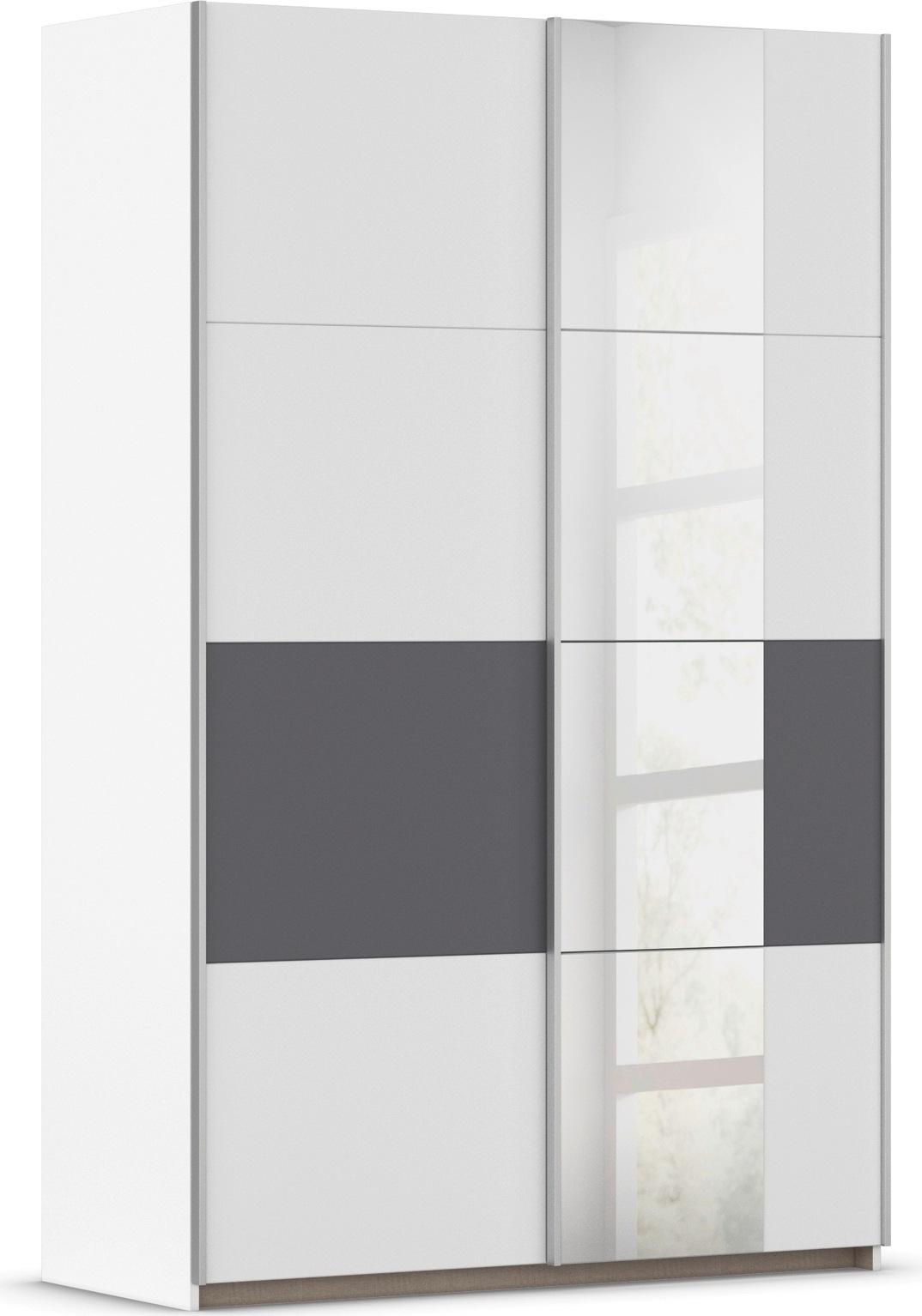 rauch Schwebetürenschrank »Kleiderschrank Schrank Garderobe Schlafzimmerschrank OXFORD«, (in 3 verschiedenen Ausstattungen BASIC/CLASSIC/PREMIUM), mit Griffleisten aus Metall, auch für kleinere Räume MADE IN GERMANY