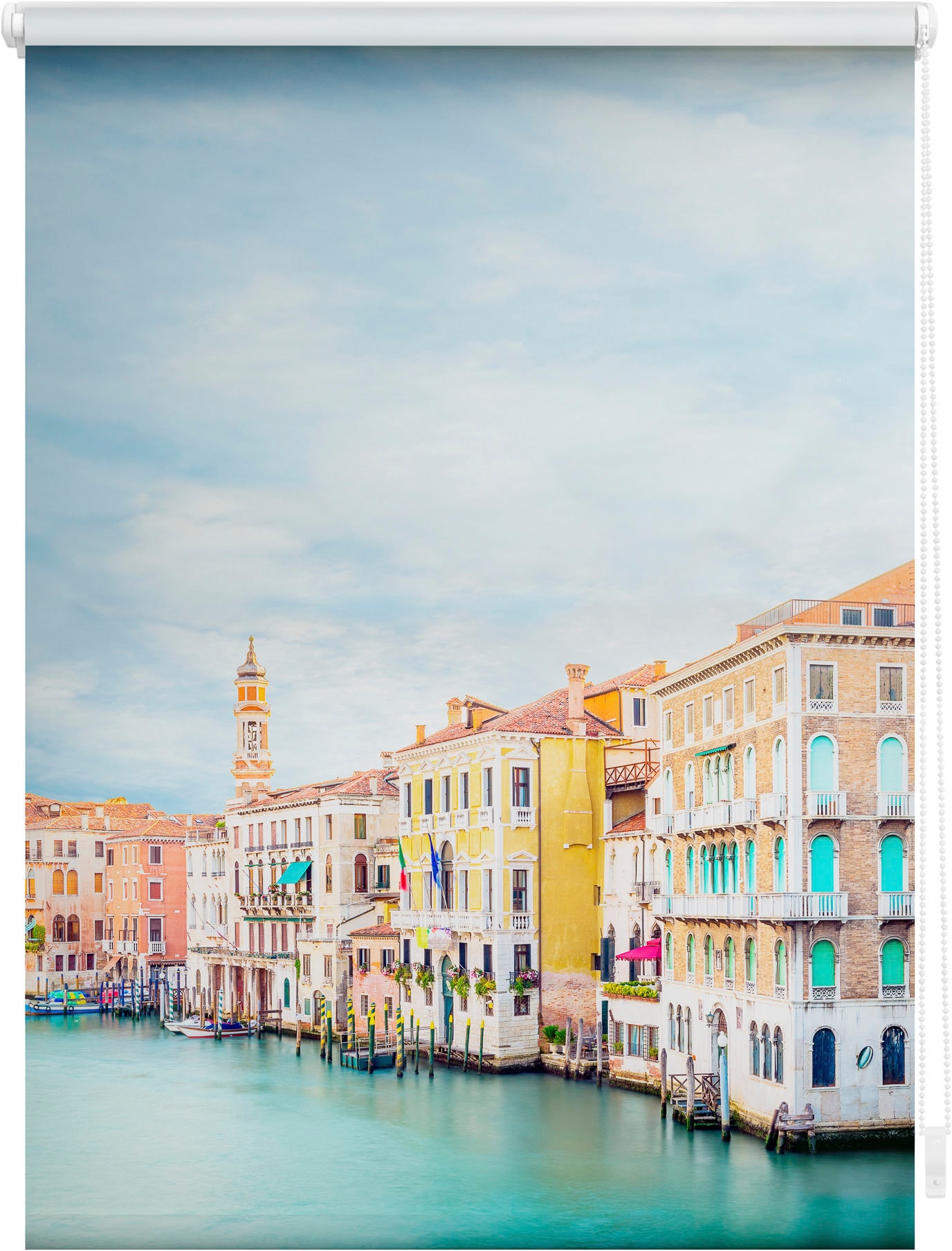 Venedig freihängend Klemmfix, Sichtschutz-Blendschutz, blickdicht, auf Blau«, - »Rollo Bohren, BAUR Rechnung LICHTBLICK Seitenzugrollo blickdicht, | ORIGINAL ohne