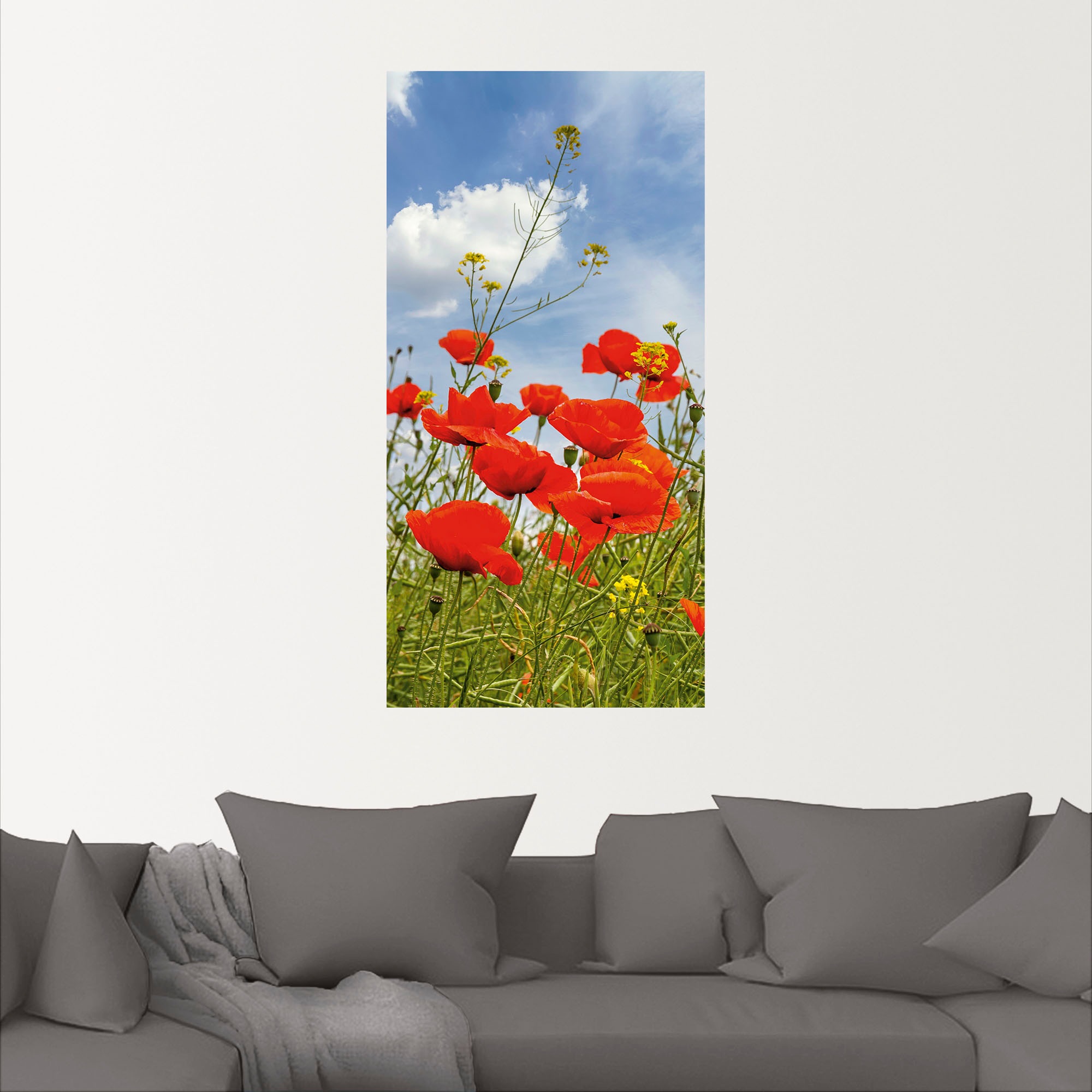 Artland Wandbild »Mohnblumen im Panorama«, Blumenbilder, (1 St.), als Alubild, Outdoorbild, Wandaufkleber in verschied. Größen