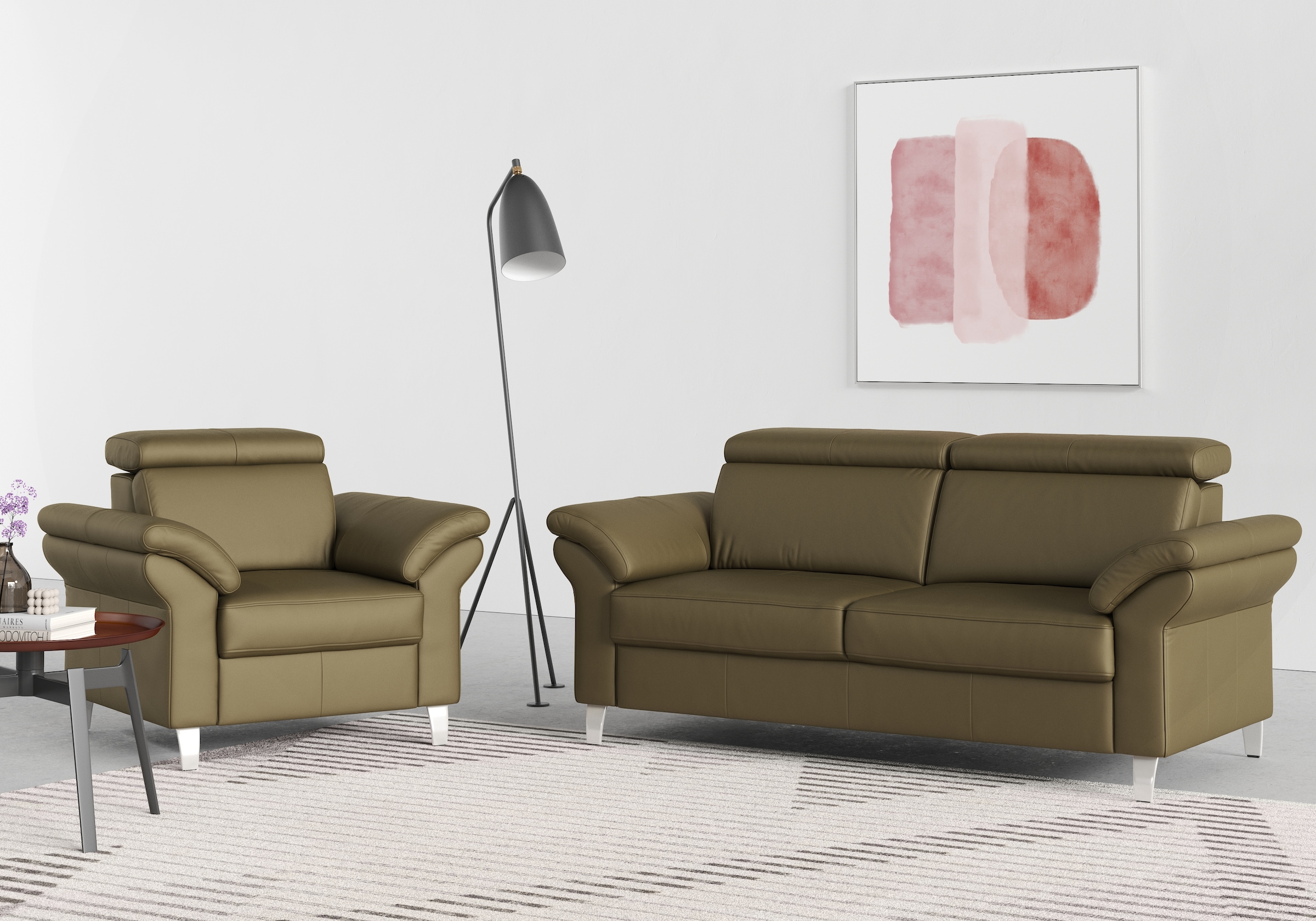 sit&more 2,5-Sitzer "Arngast" inklusive Federkern und Kopfteilverstellung