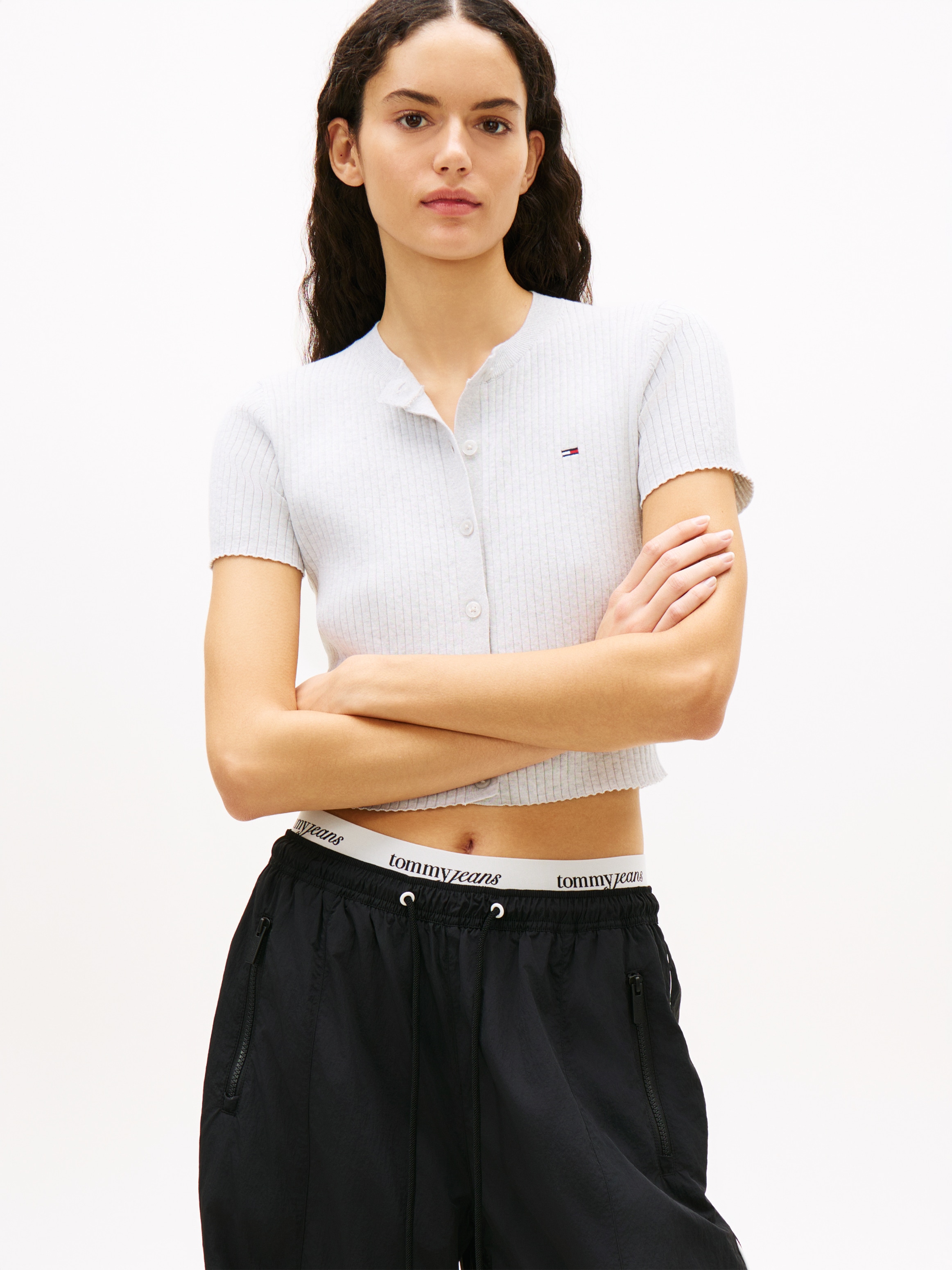 Tommy Jeans Strickjacke "TJW ESSENTIAL SS RIB CARDIGAN" mit gerippter Struk günstig online kaufen