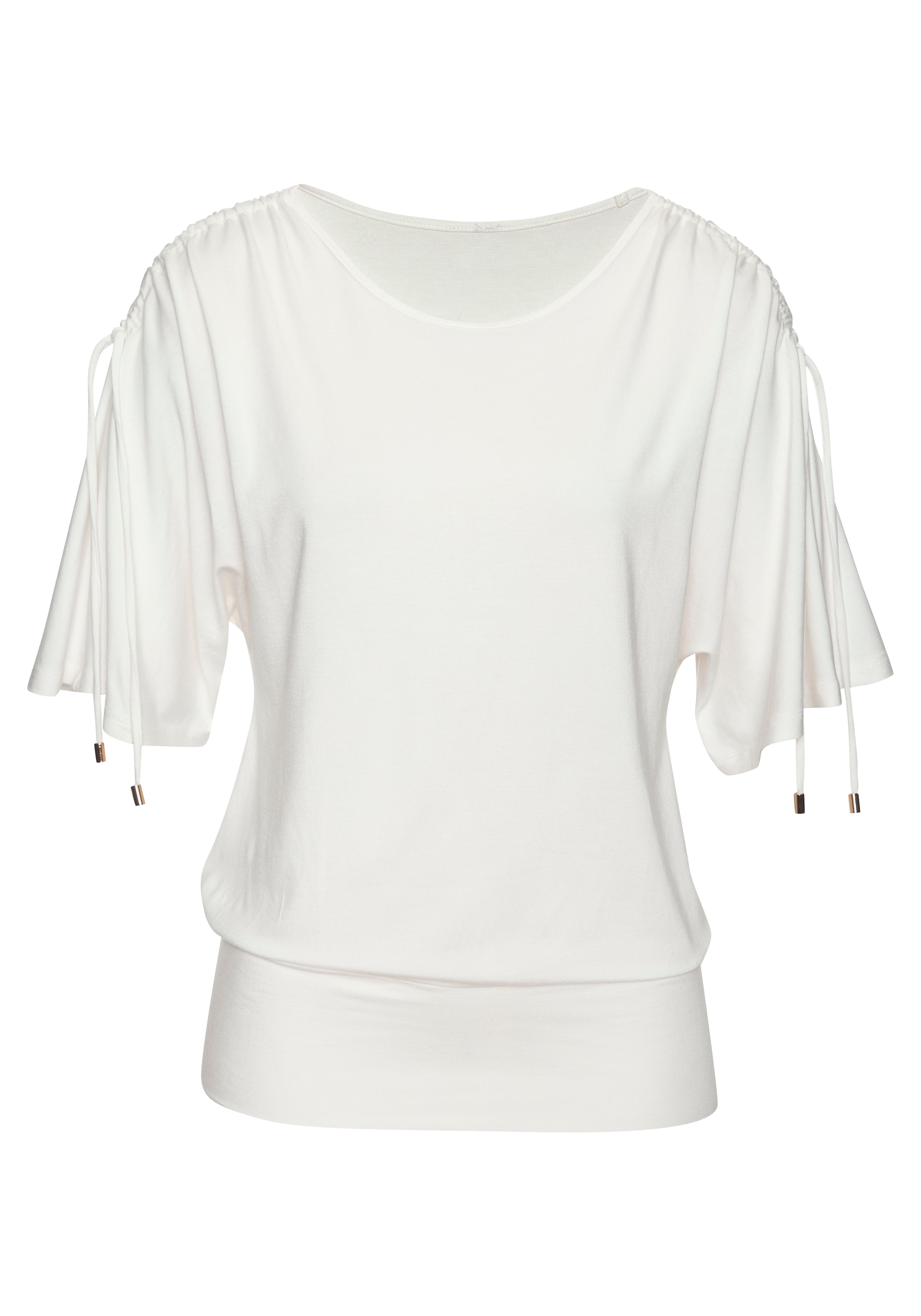LASCANA Rundhalsshirt »mit variabler Ärmellänge«, aus weichem Viskose-Stretch