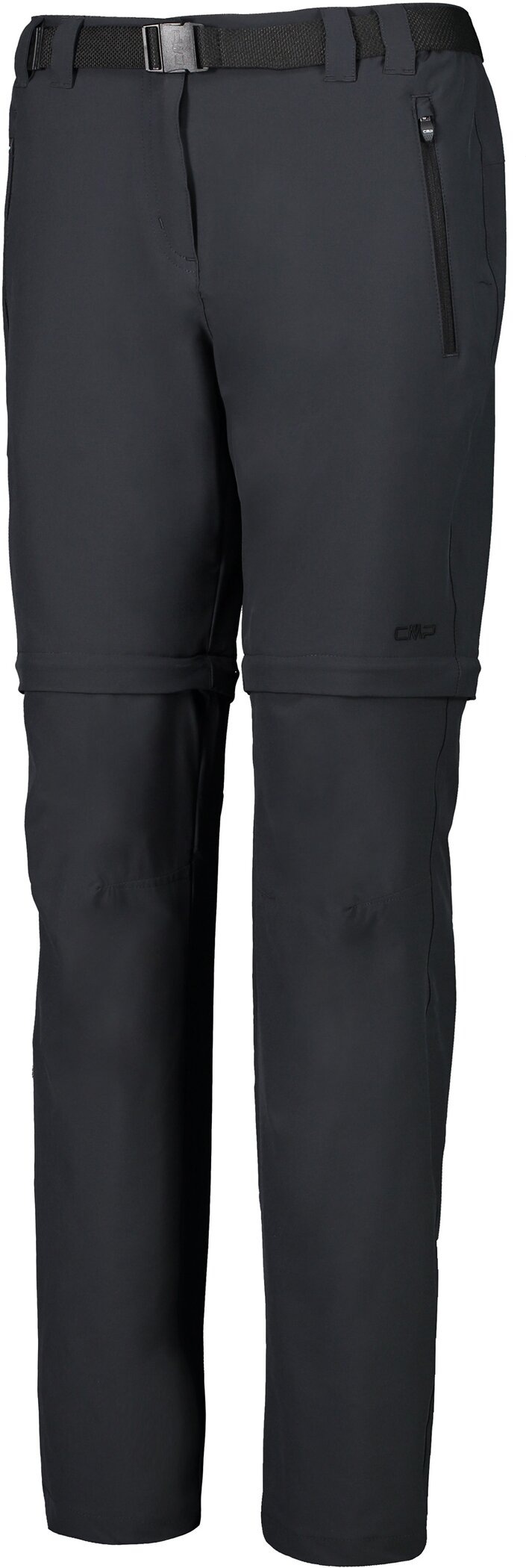 Zip-off-Hose CMP, Damen, Gr. 38, N-Gr, grau (antracite), Obermaterial: 89% Polyester, 11% Elasthan, unifarben, Hosen, Elastisch & Schnell trocknend & Atmungsaktiv 3