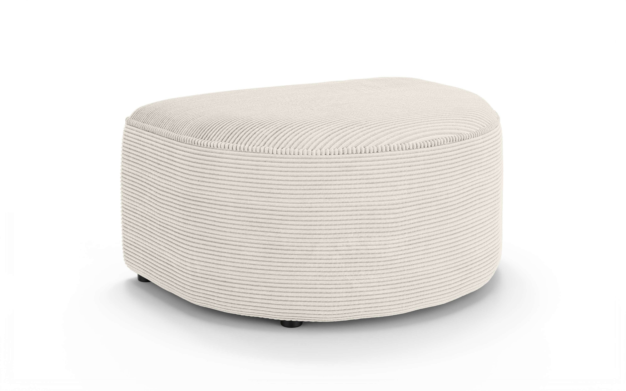 OTTO home Polsterhocker »ADELLA passed zur Serie, Maße B/T/H: 92/69/43 cm«, Hocker mit Wellenunterfederung, runde Form, auch in Cord