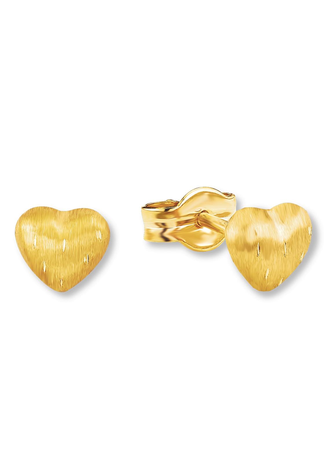 Paar Ohrstecker AMOR "2013849", gold (gelbgoldfarben), Ohrringe, Damen, 4mm, Gelbgold 375, Made in Germany 4
