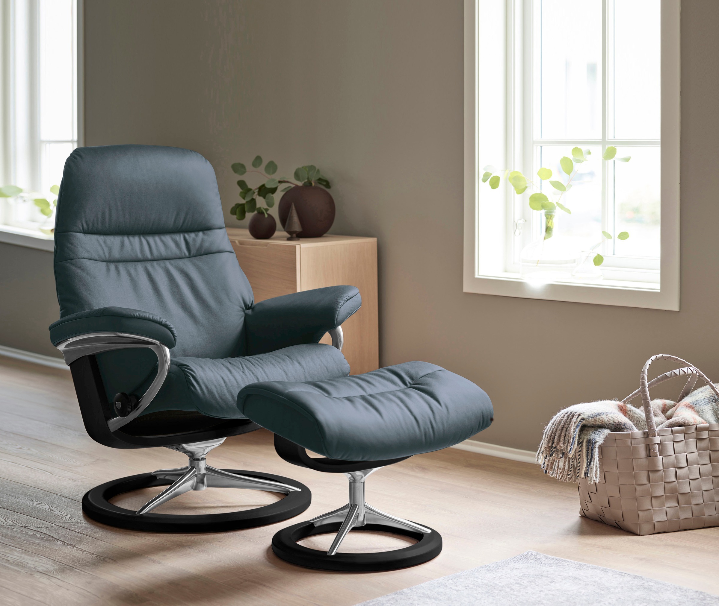 Stressless Relaxsessel "Sunrise" Relaxsessel mit Hocker, mit Signature Base günstig online kaufen
