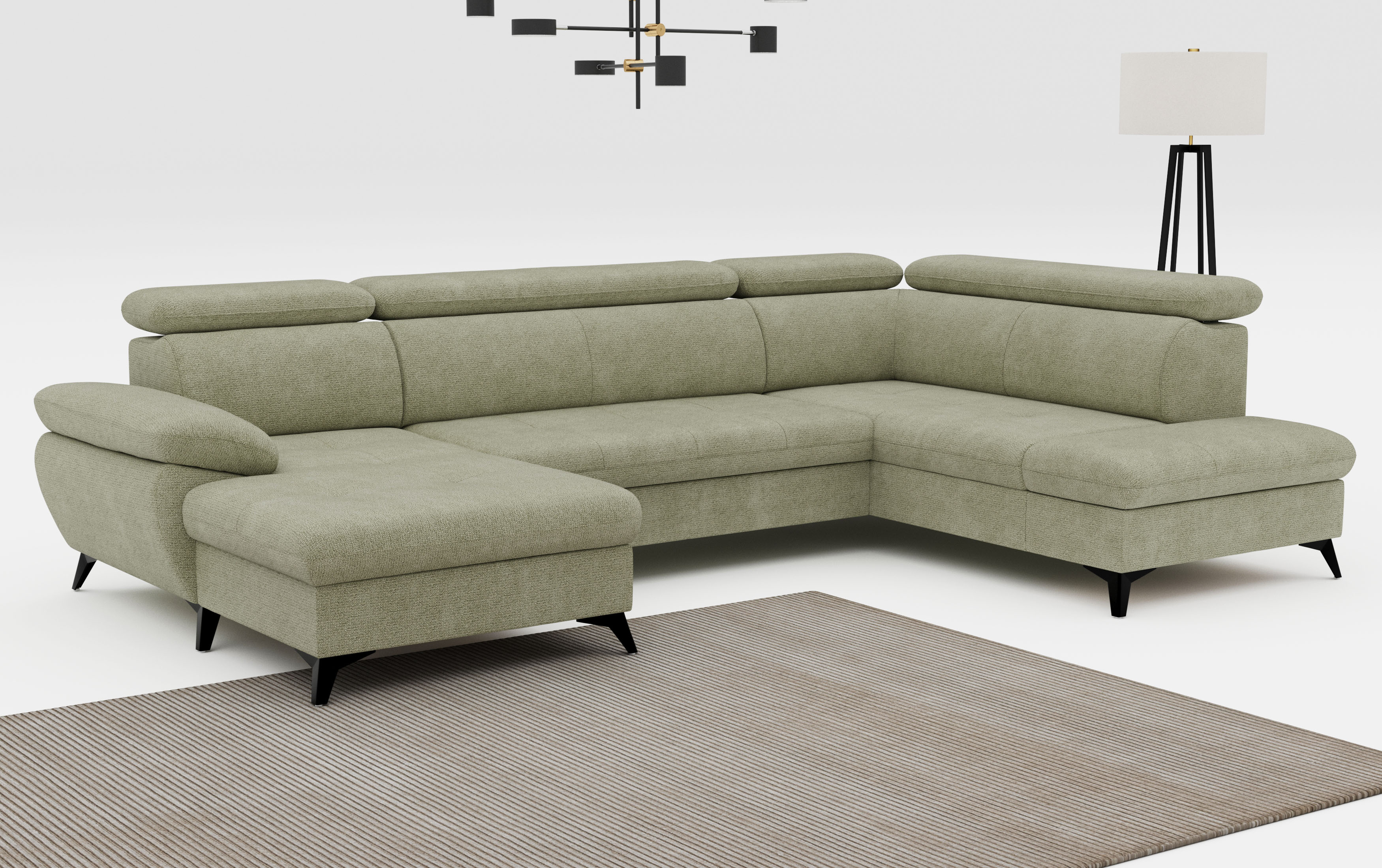 COTTA Wohnlandschaft "Hudson" mit Kopfteilverstellung, optional Schlaffunktion & Bettkasten