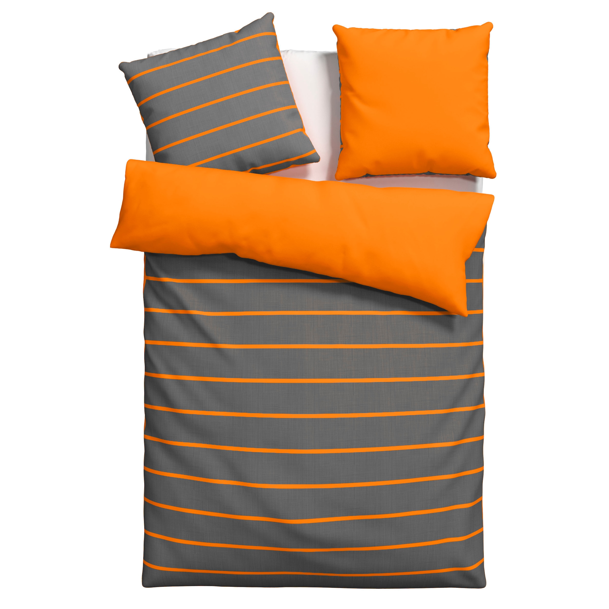 my home Wendebettwäsche »Katja«, Bettwäsche aus Baumwolle, Bettwäsche mit Streifen-Design, Wendeoptik
