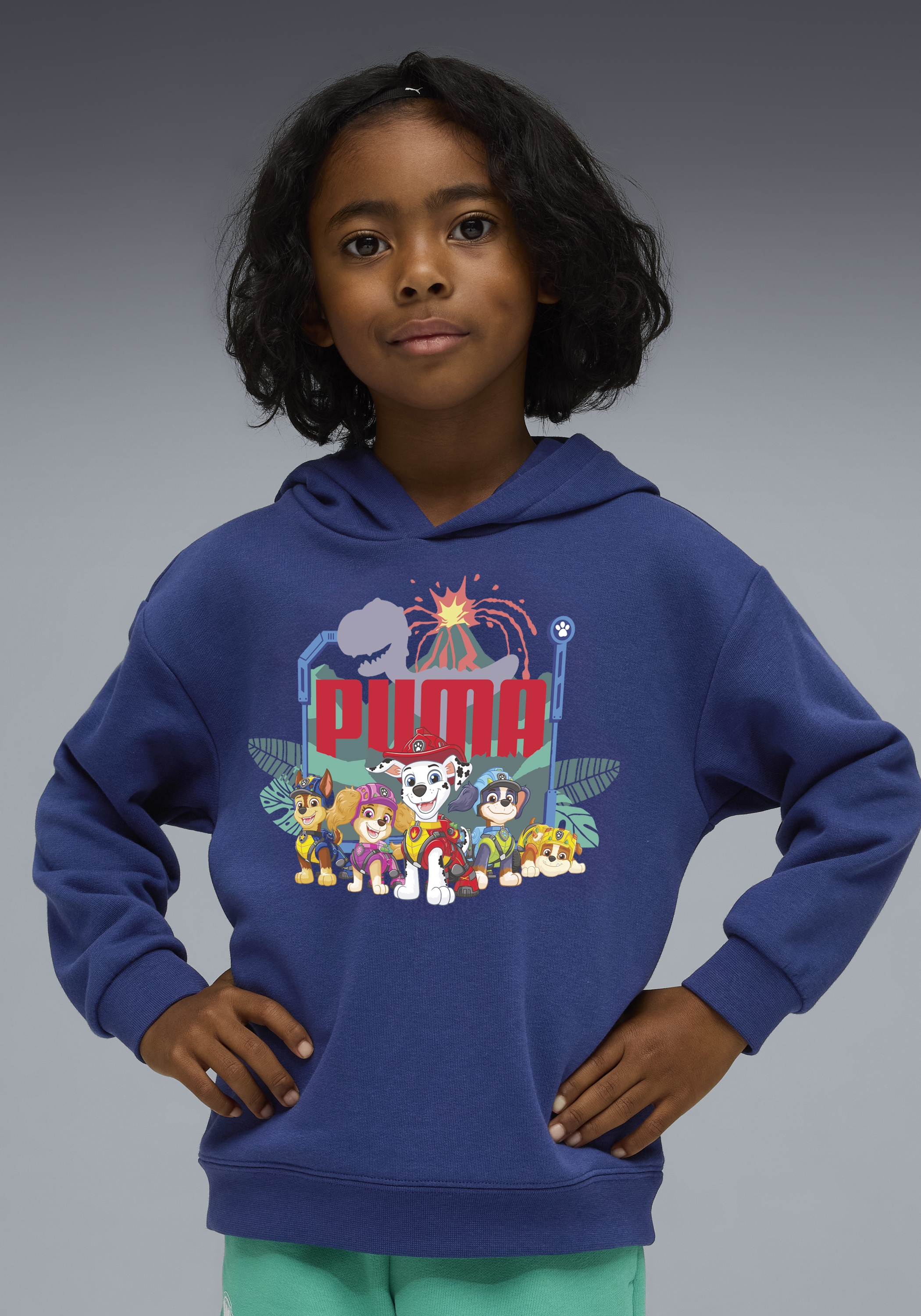 PUMA Kapuzensweatshirt "X PAW PATROL GRAPHIC HOODIE TR", für Kinder, Regular Fit, mit Kapuze, mit Kängurutasche