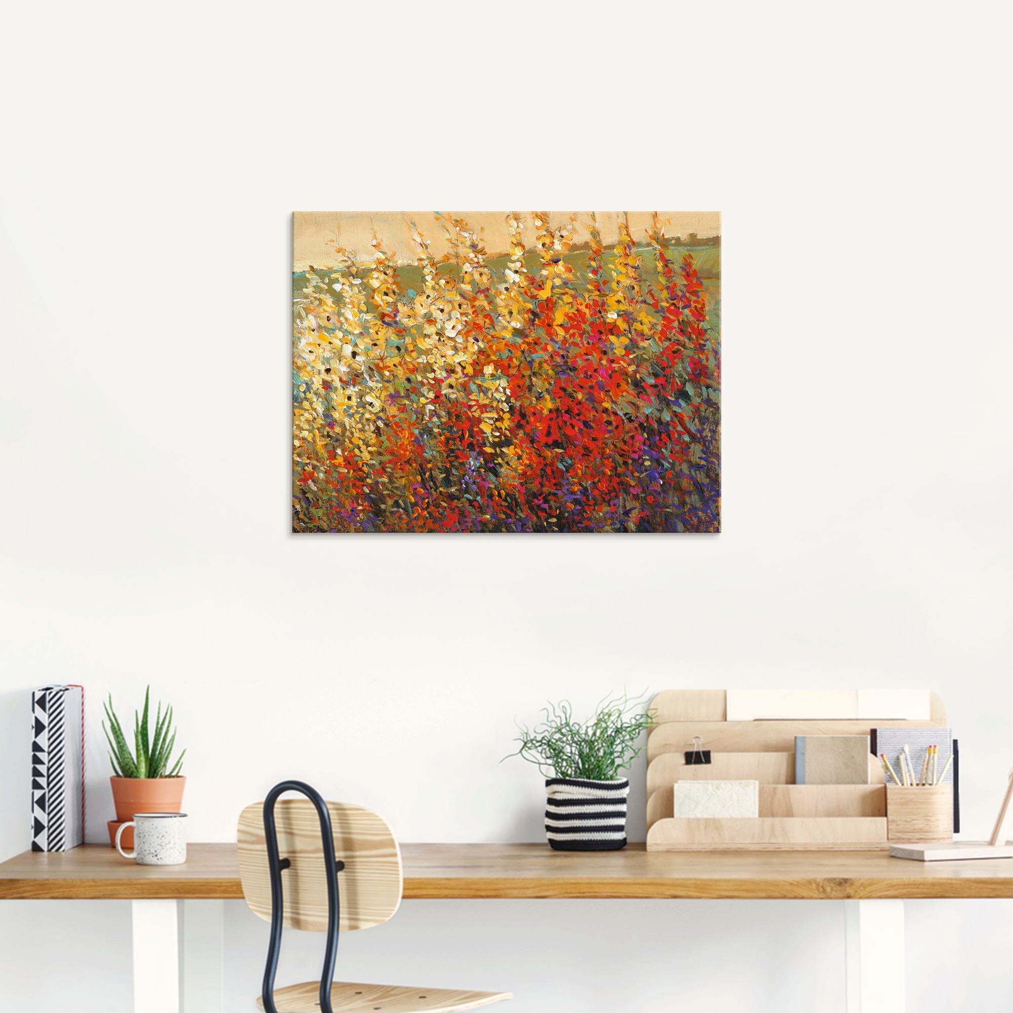Artland Glasbild »Feld mit Herbstblumen I«, Blumenwiese, (1 St.), in verschiedenen Größen