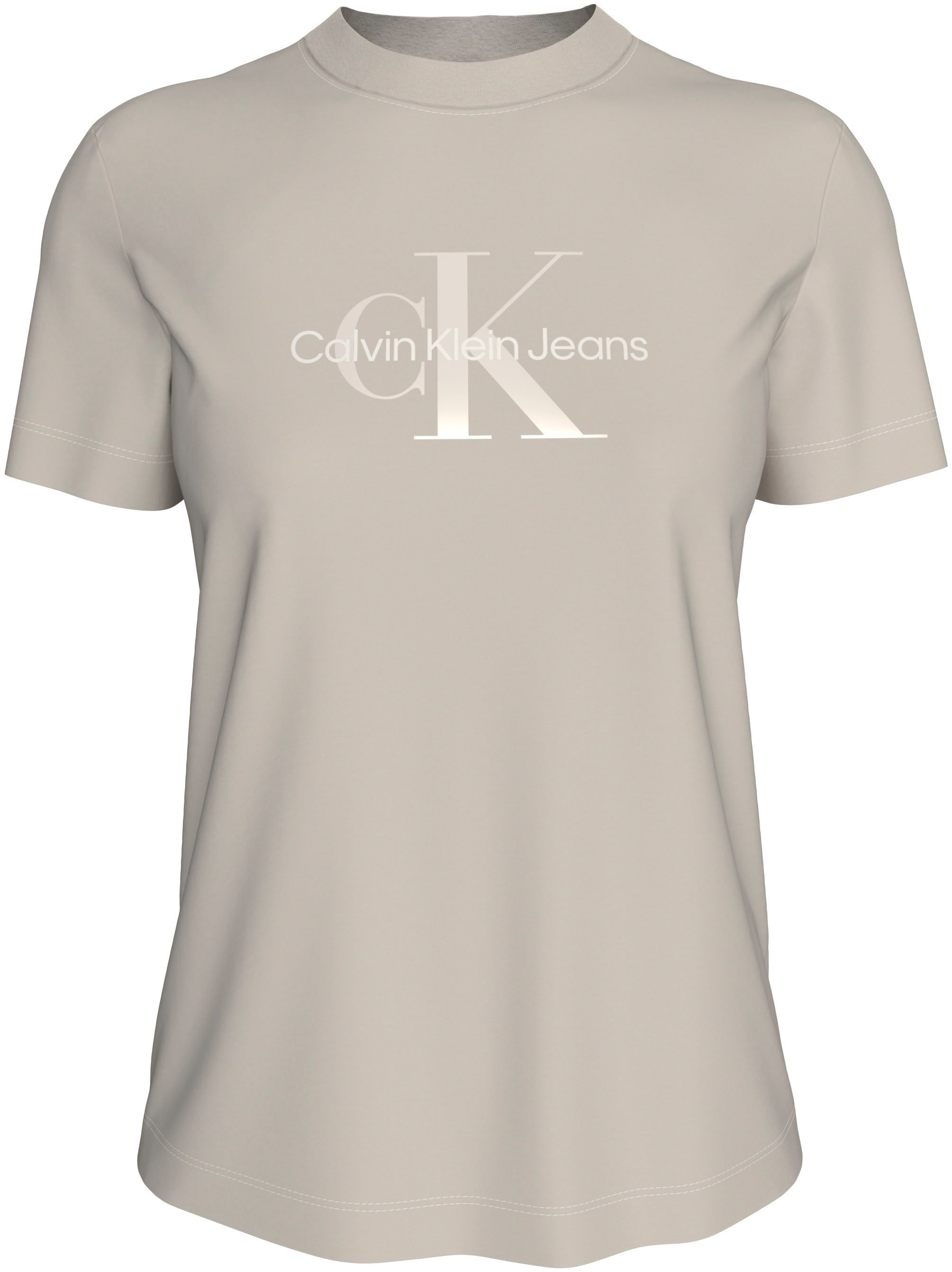 Calvin Klein Jeans Rundhalsshirt »GLOSSY MONOLOGO REGULAR TEE«, mit Logodruck
