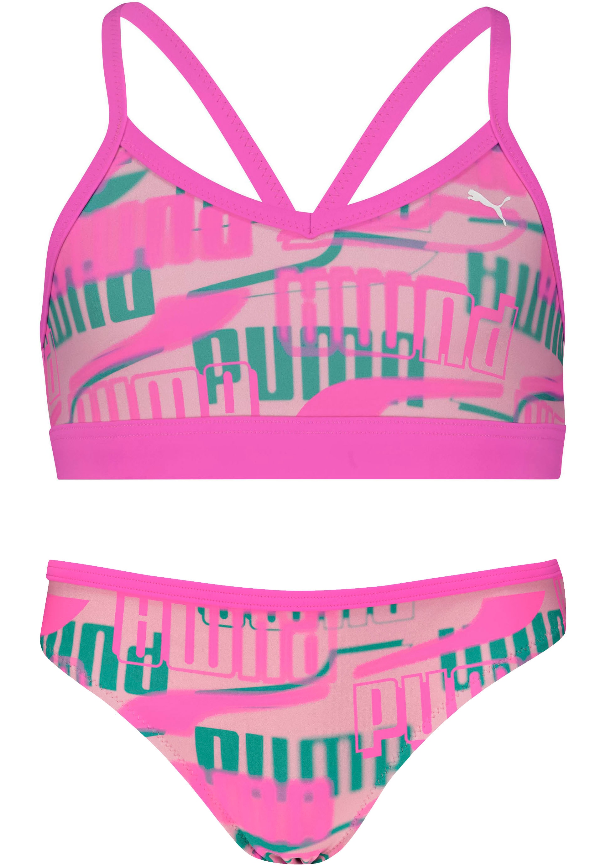 | Mädchen-Bikini kaufen Logoprint allover online mit Bustier-Bikini, (Set), BAUR PUMA