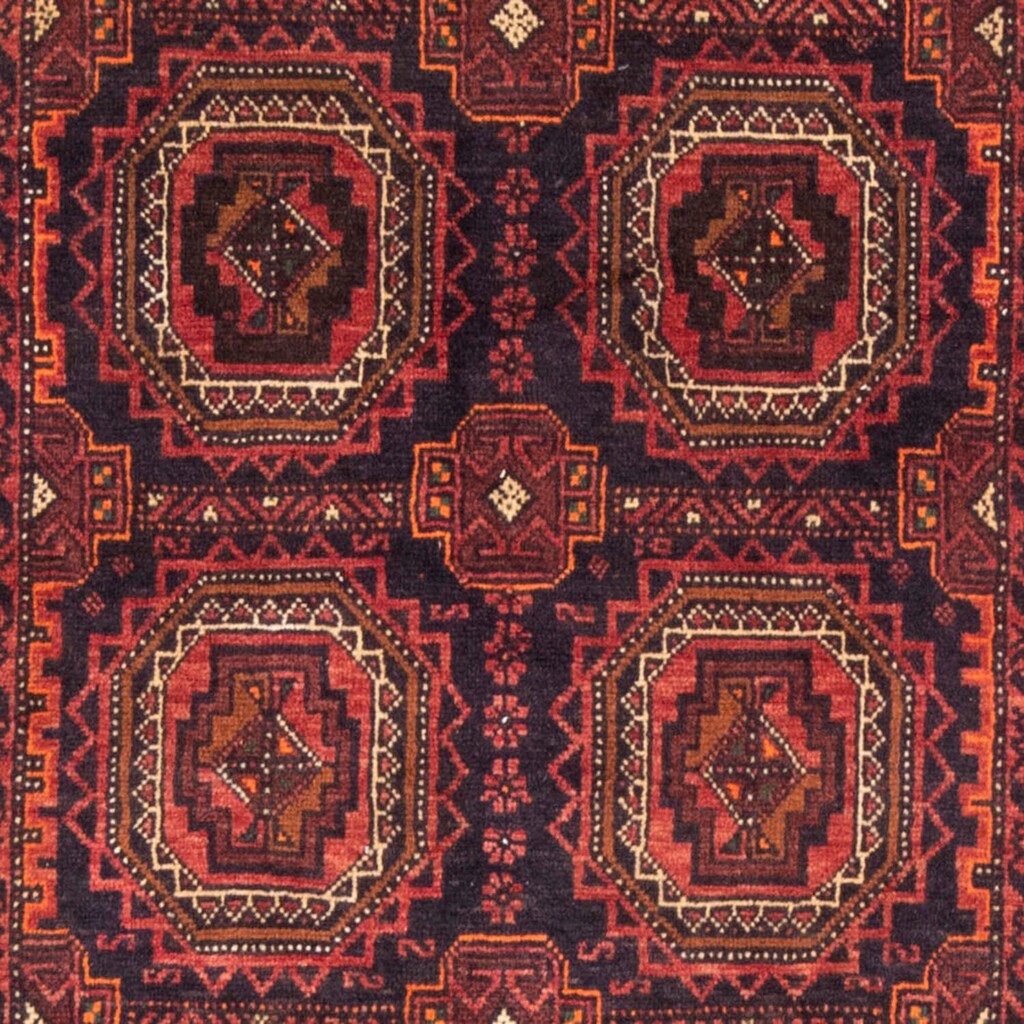morgenland Hochflor-Läufer »Belutsch Durchgemustert Rosso chiaro 200 x 106 cm«, rechteckig, Handgeknüpft