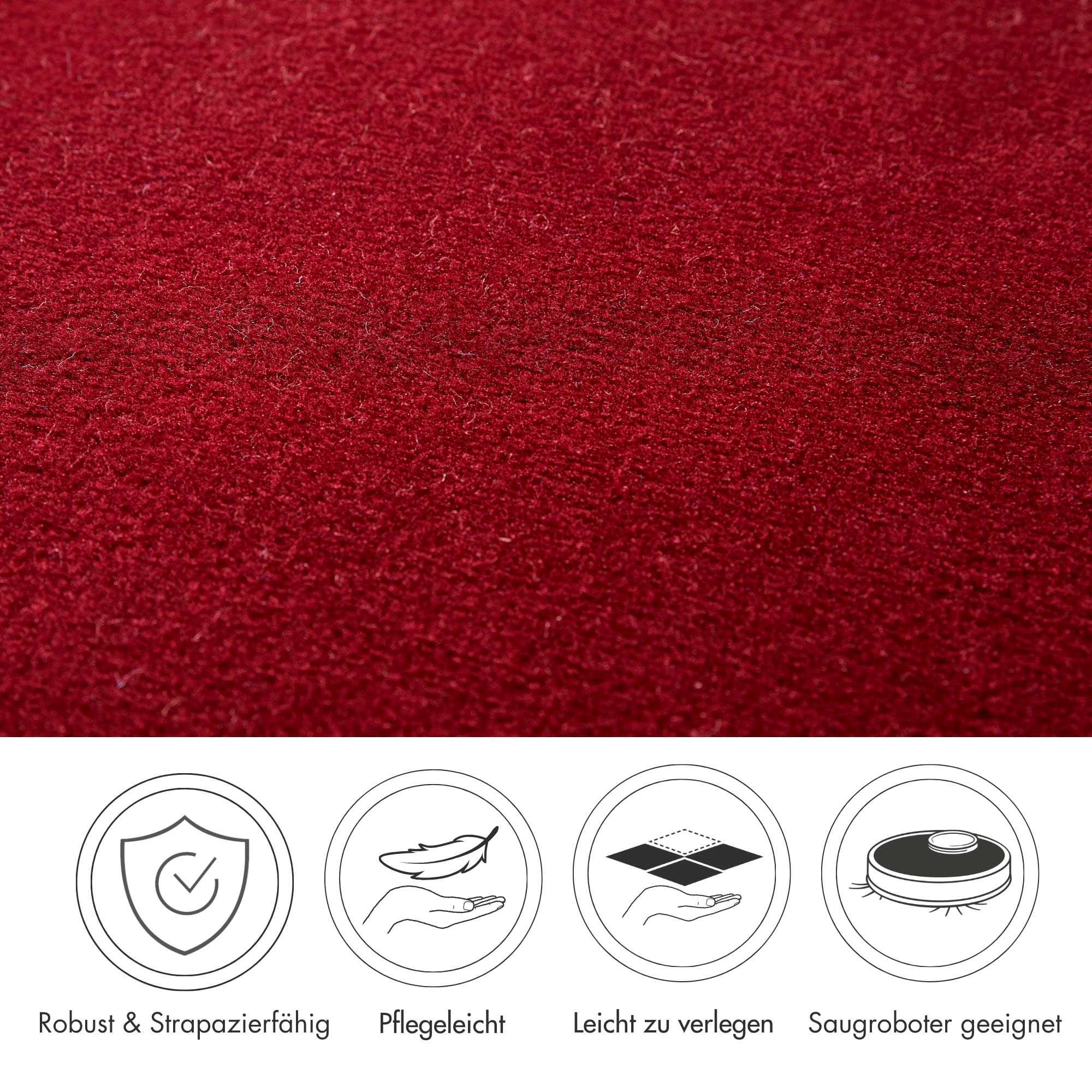 Andiamo Teppichboden »Kira, Velours, Made in Belgium«, rechteckig, 8 mm Höhe, Uni Farben, Breite 400 cm, strapazierfähig, pflegeleicht, Wohnzimmer
