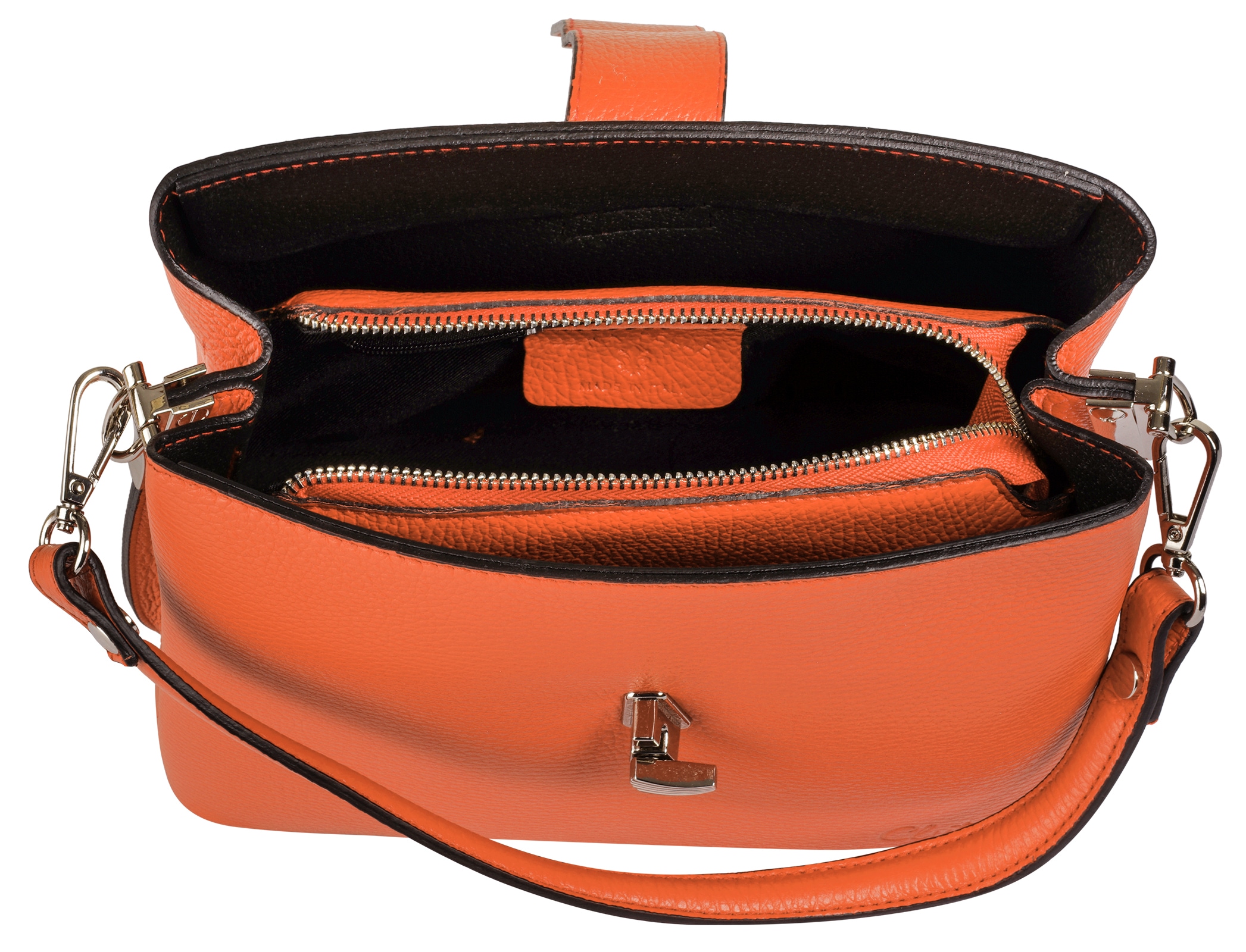 Cluty Umhängetasche, echt Leder, Made in Italy