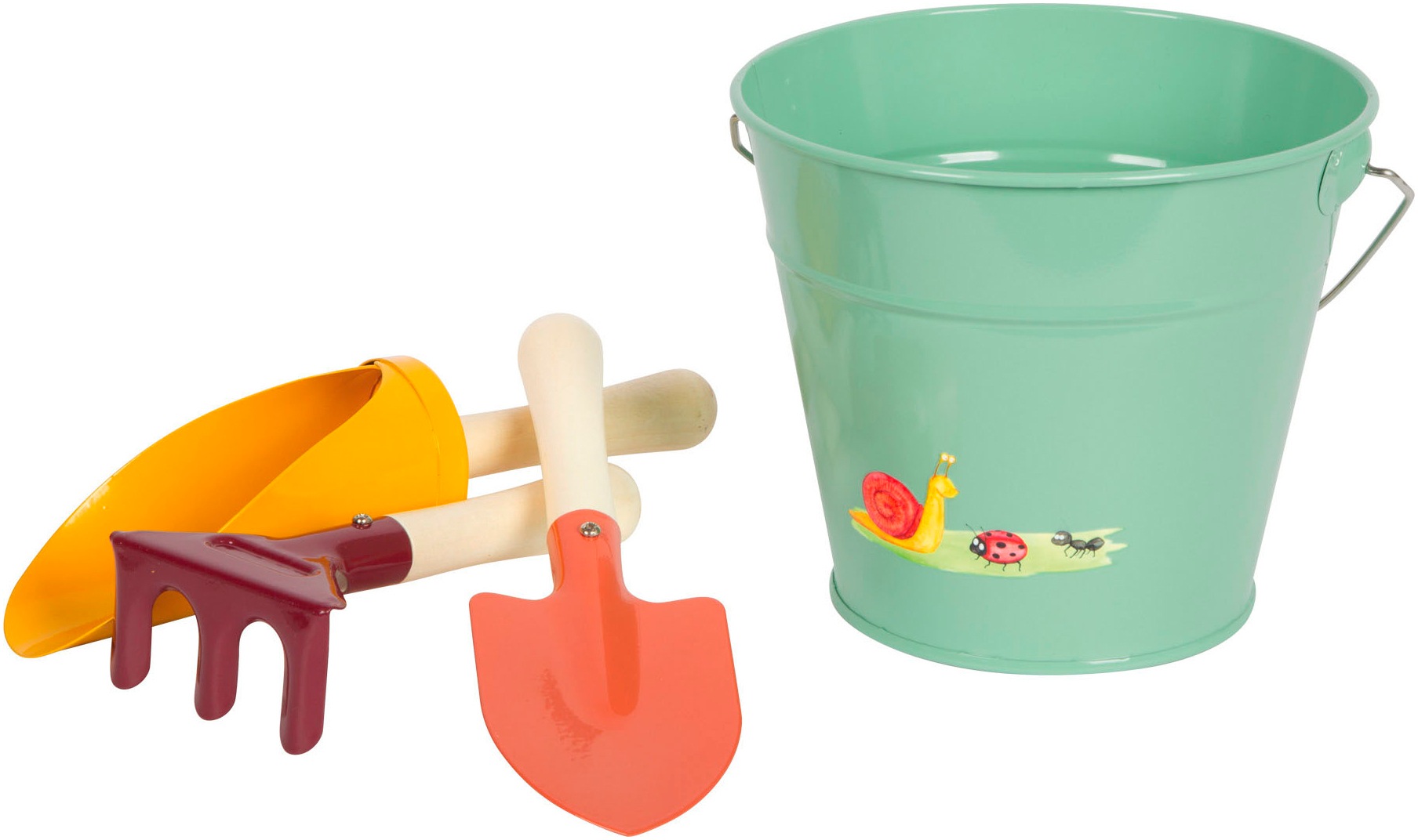 "Kinder-Gartenset SMALL FOOT ""Handschaufel-Set + Eimer, Tiny Garden"", bunt, Spielwerkzeug, Kinder"