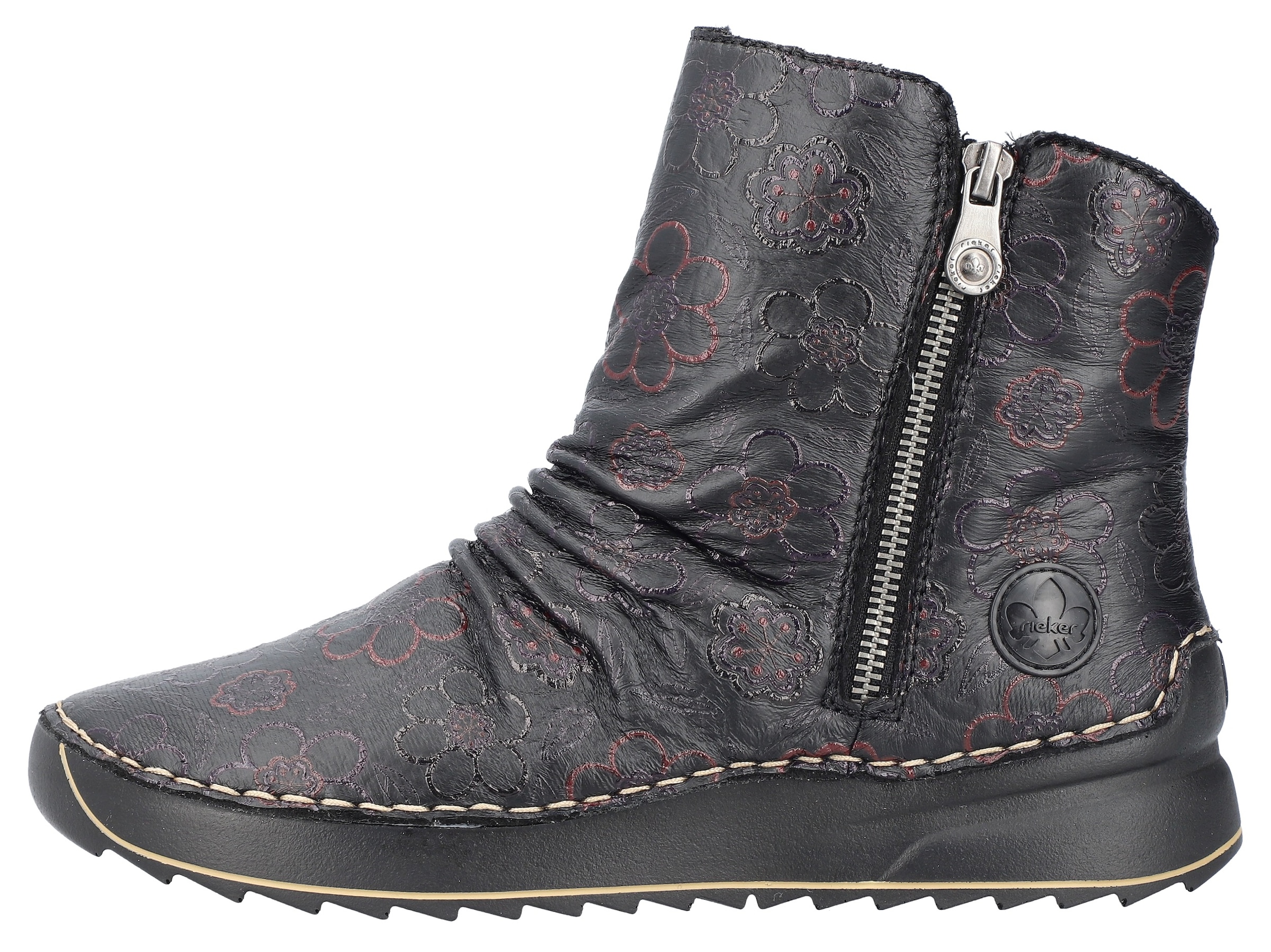 Rieker Winterboots, Plateaustiefelette, Print-Boots mit Außenreißverschluss