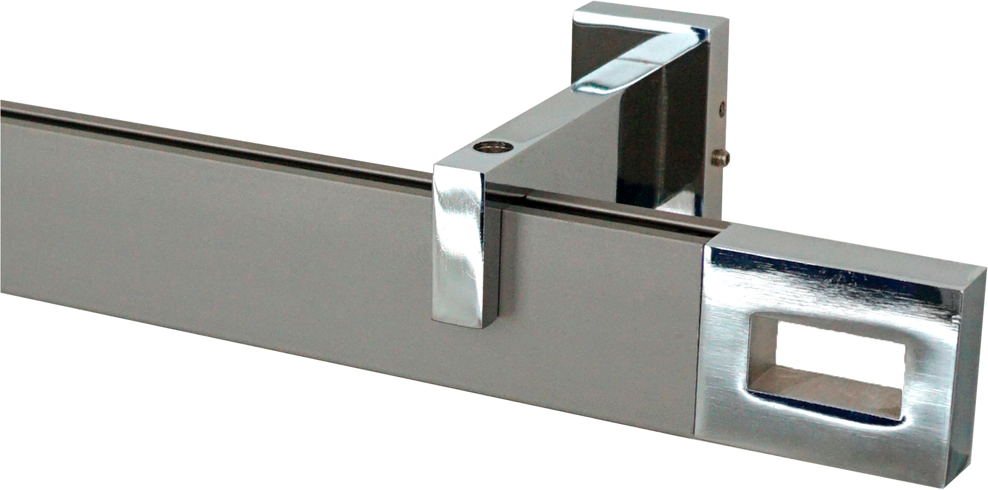 GARESA Gardinenstange "FLAT" 1 läufig-läufig Wunschmaßlänge Rechteckprofil, Wandmontage, perfekter Lauf, modern, verlängerbar