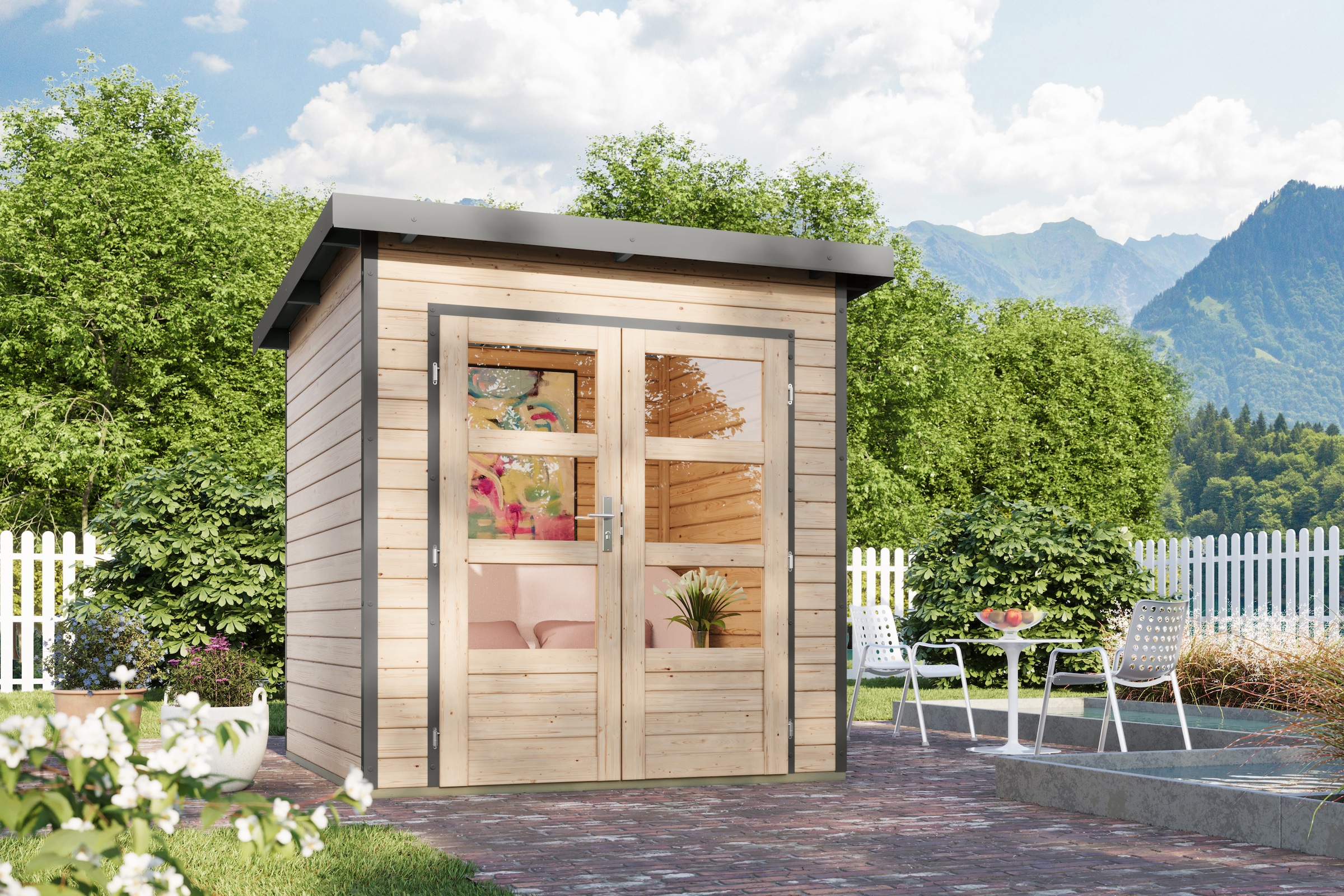 Karibu Gartenhaus "Plutino 1, in verschiedenen Farben"