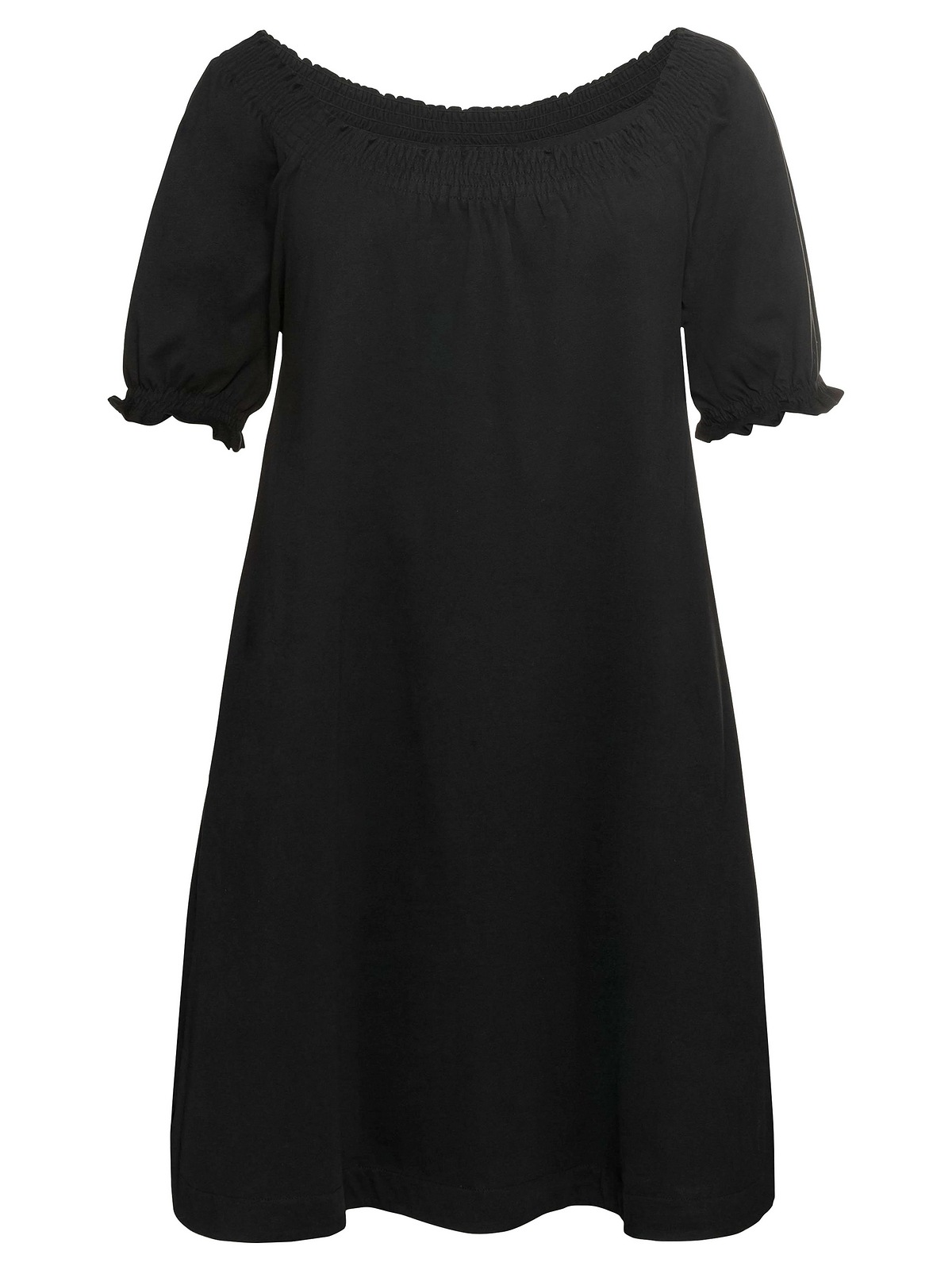 Sheego Jerseykleid »Große Größen«, mit Smok-Ausschnitt und Puffärmeln  kaufen | BAUR