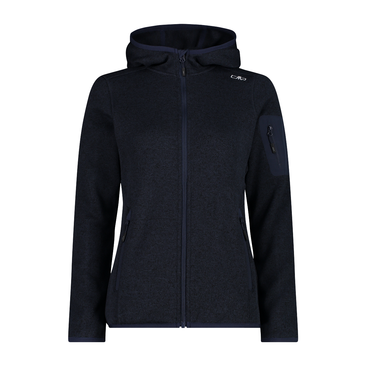 CMP Strickfleecejacke »KNITTED MELANGE HOODY WOMAN HOODY«, (1 St.), mit Kapuze, Wärmend und atmungsaktiv