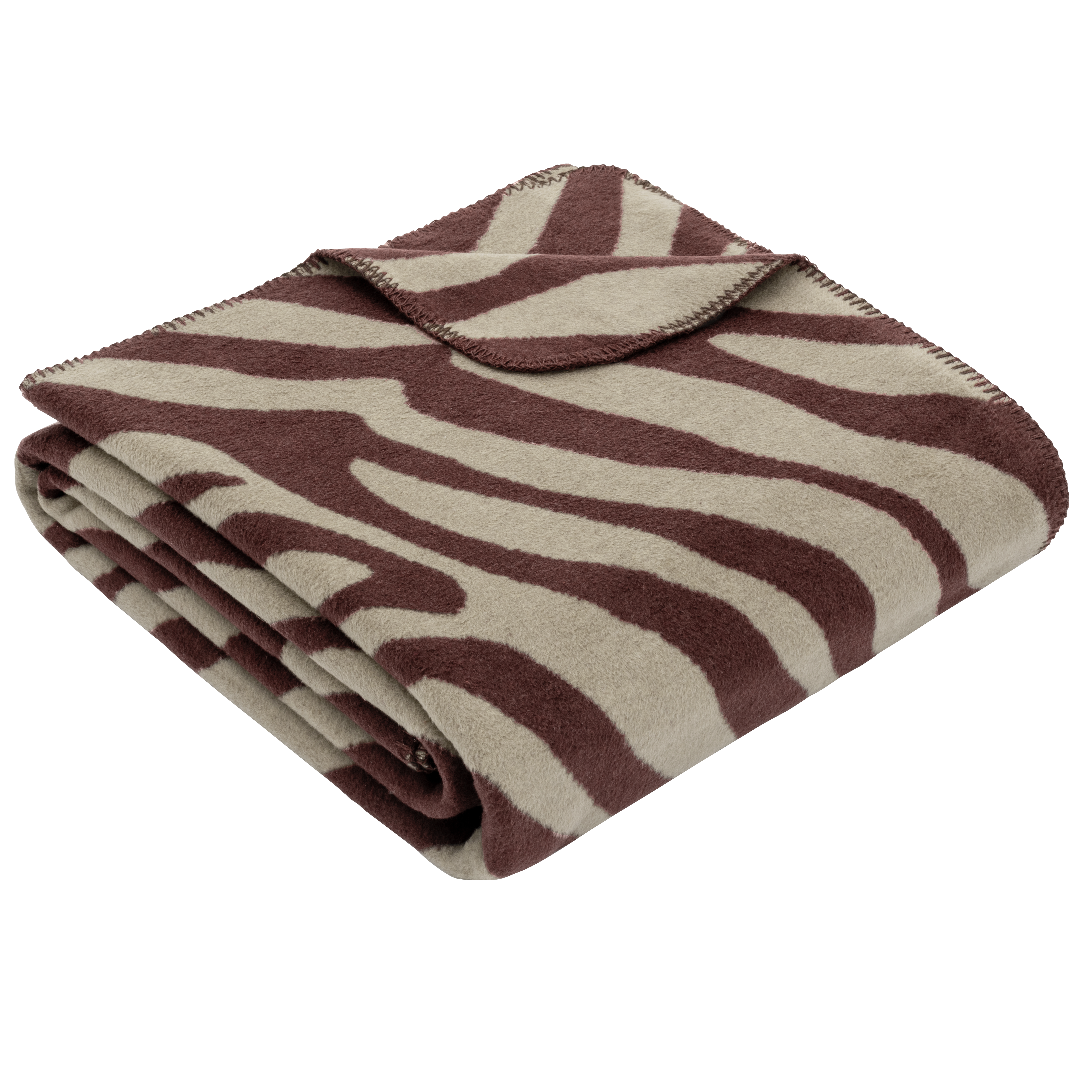 s.Oliver Wohndecke "s.Oliver Baumwollmischdecke" Elegantes Zebra-Muster in warmem Bordeaux und Beige