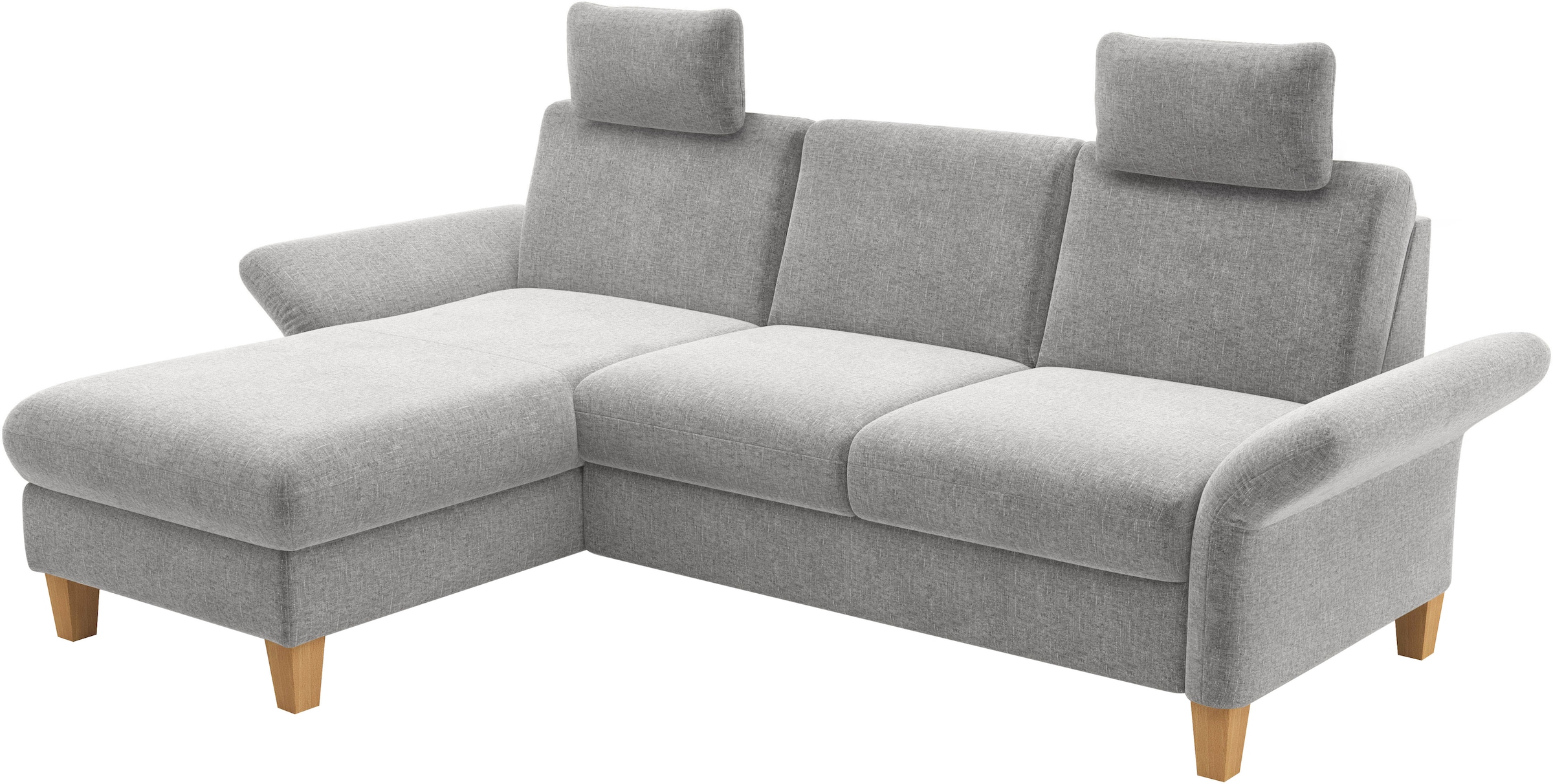 Home affaire Ecksofa »Rochelle«, wahlweise mit Armlverstellung, Klappbett mit Rollen & Bettkasten
