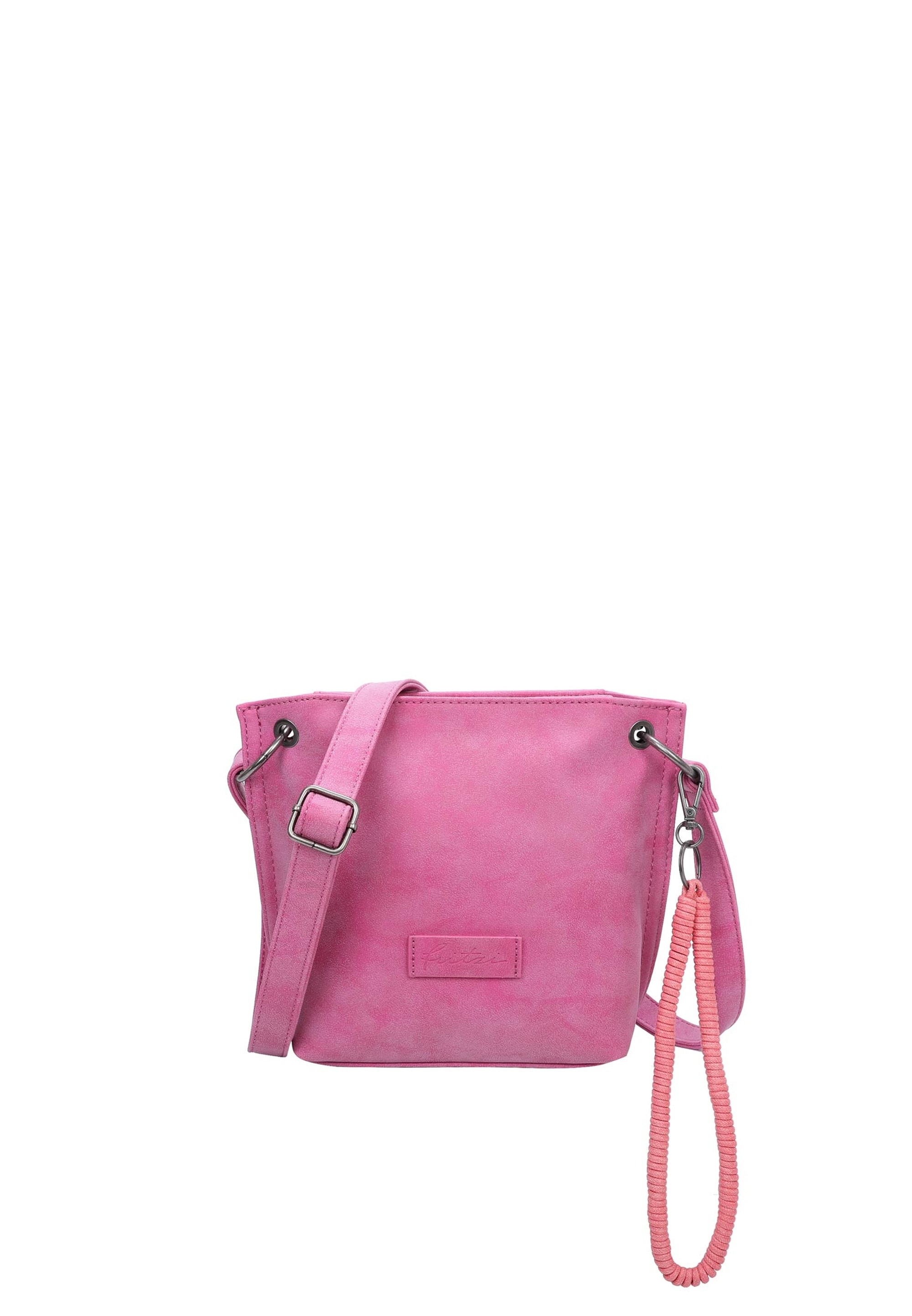 Fritzi Aus Preußen Umhängetasche FRITZI AUS PREUSSEN "Fritzi03N", Damen, Gr. B/H/T: 8,5cm x 22,5cm x 20,5cm, pink, Polyurethan (PU), unifarben, Taschen Umhängetasche, mit abnehmbarer Schlüsselschlange