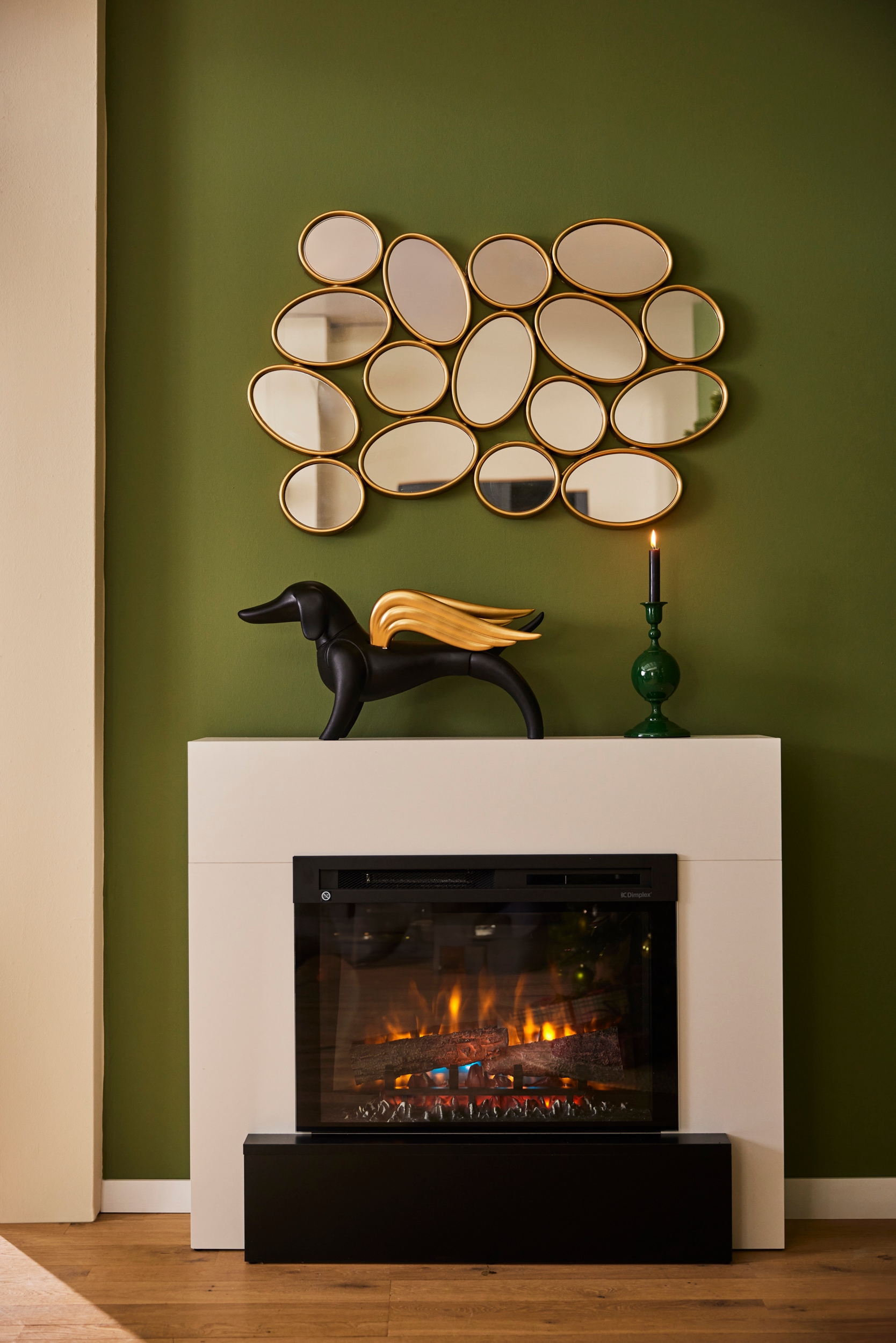 Spiegel, B:90cm H:61cm, gold, MIRRORS AND MORE, Kunststoff, Schlafzimmer, Spiegel, "Maddy", Horizontal und vertikal montierbar