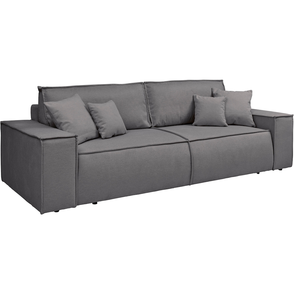 andas 3-Sitzer »FINNLEY Schlafsofa 257 cm, Schlaffunktion mit Bettkasten (200/136cm),«