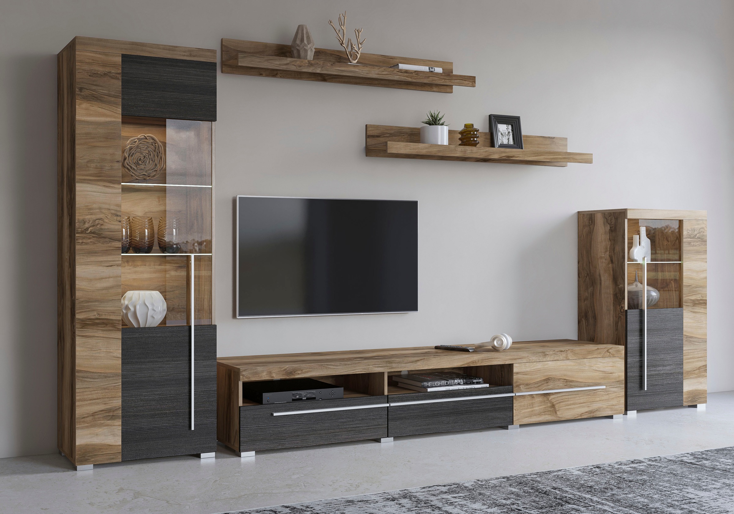 INOSIGN Wohnwand "Roger,Breite 270 cm moderne Mediawand ohne Beleuchtung" S günstig online kaufen