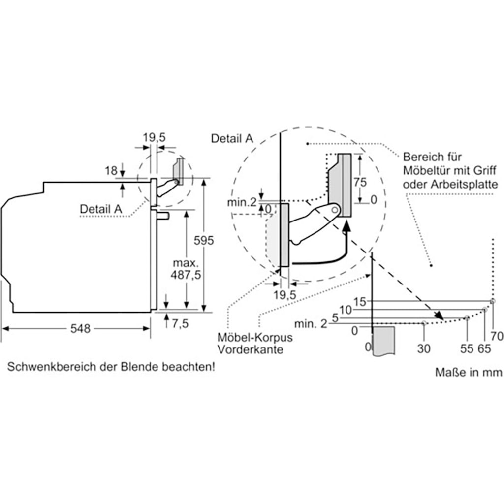 BOSCH Dampfbackofen »HSG7584B1«, Serie 8, HSG7584B1, mit Teleskopauszug nachrüstbar, ecoClean Direct