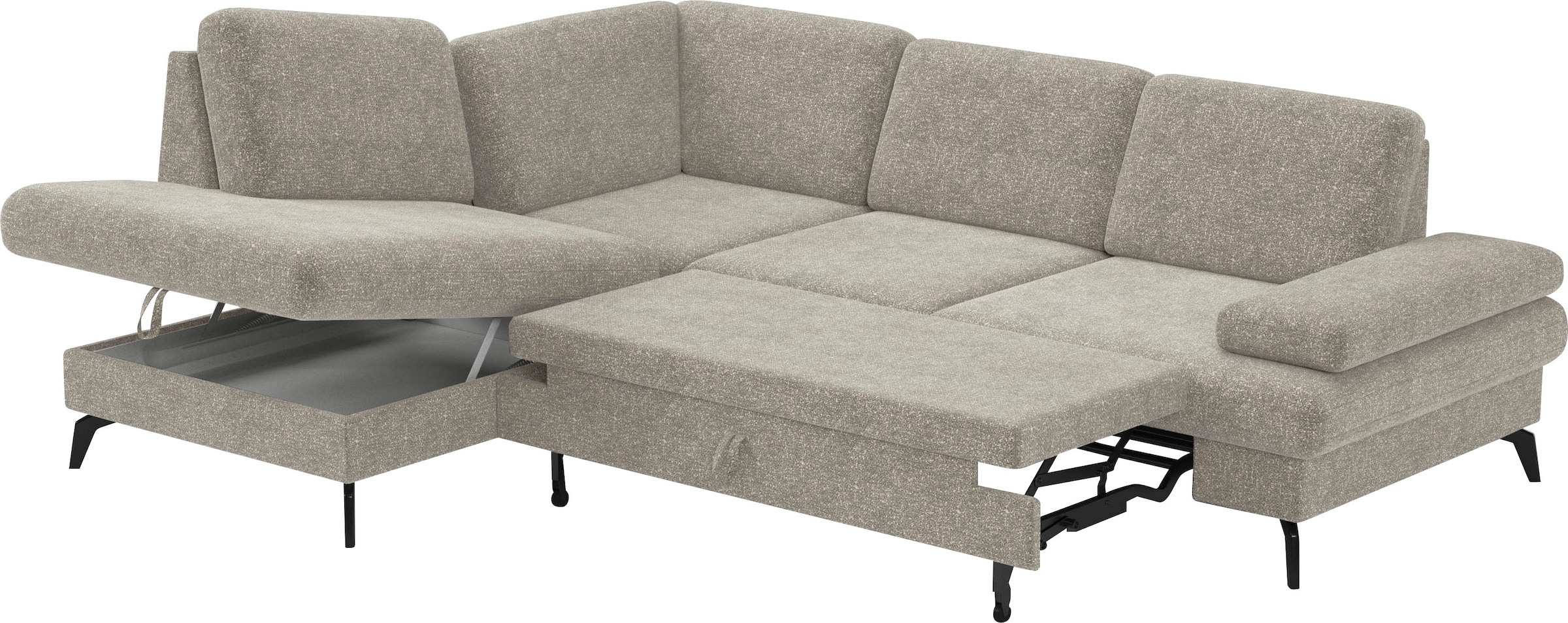 sit&more Ecksofa »Morris L-Form, inkl. Sitztiefenverstellung«, wahlweise mit Armteilverstellung, Bettfunktion & Bettkasten