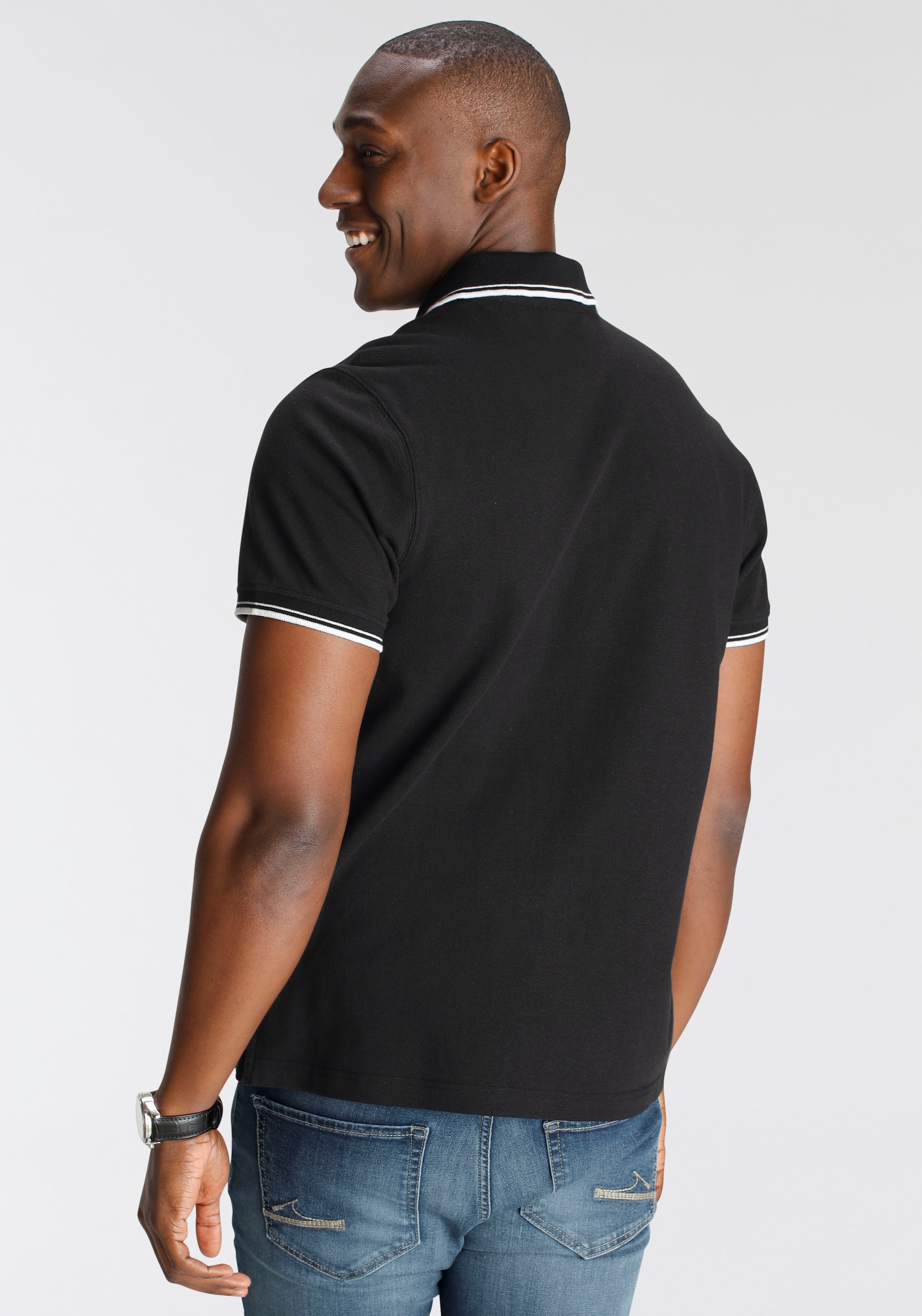 DELMAO Poloshirt, Kurzarm, lockere Passform, Polokragen, für Tennis oder Golf