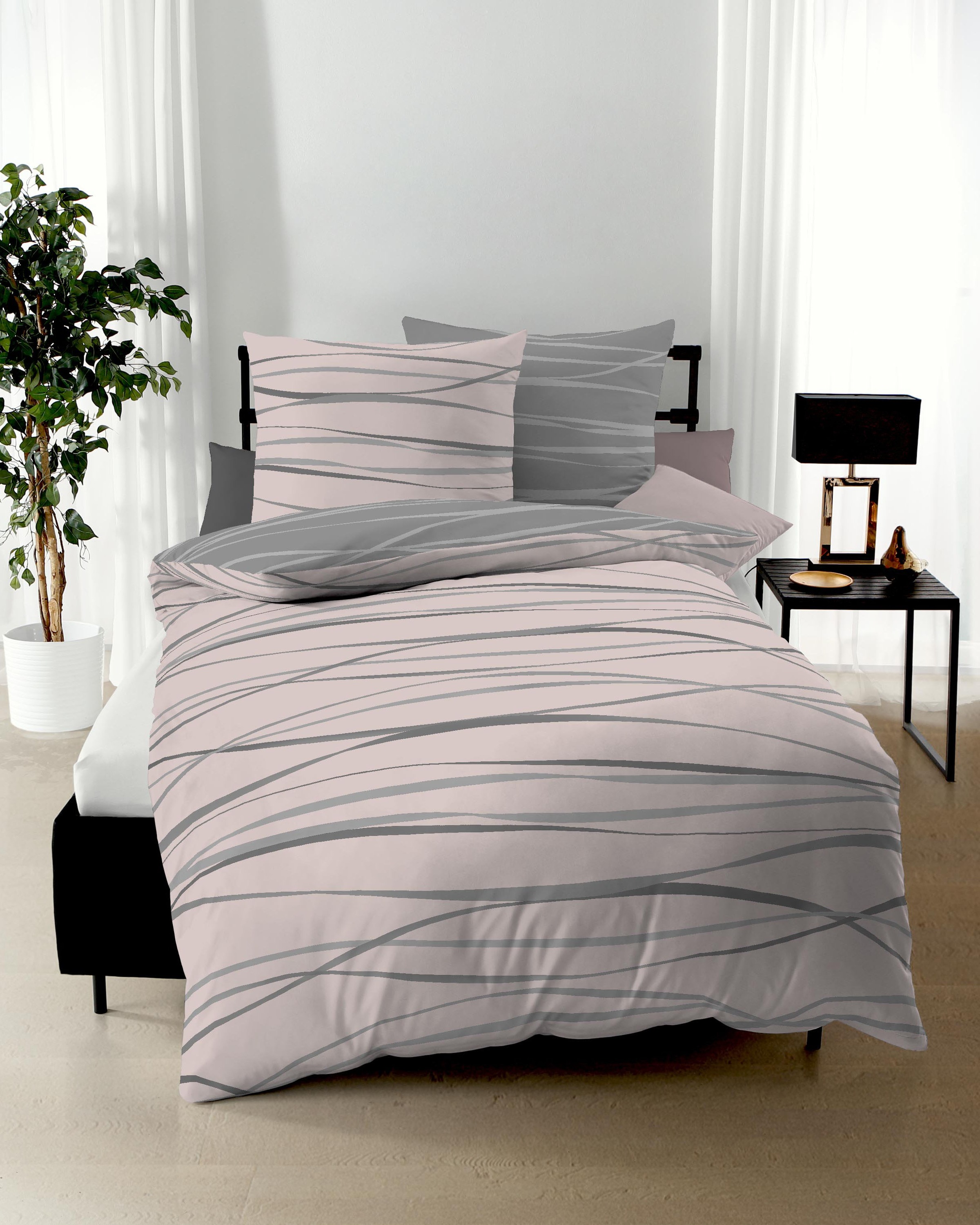 Kaeppel Wendebettwäsche "Motion" 2 Stk. tlg. Mit feinen Wellenlinien günstig online kaufen