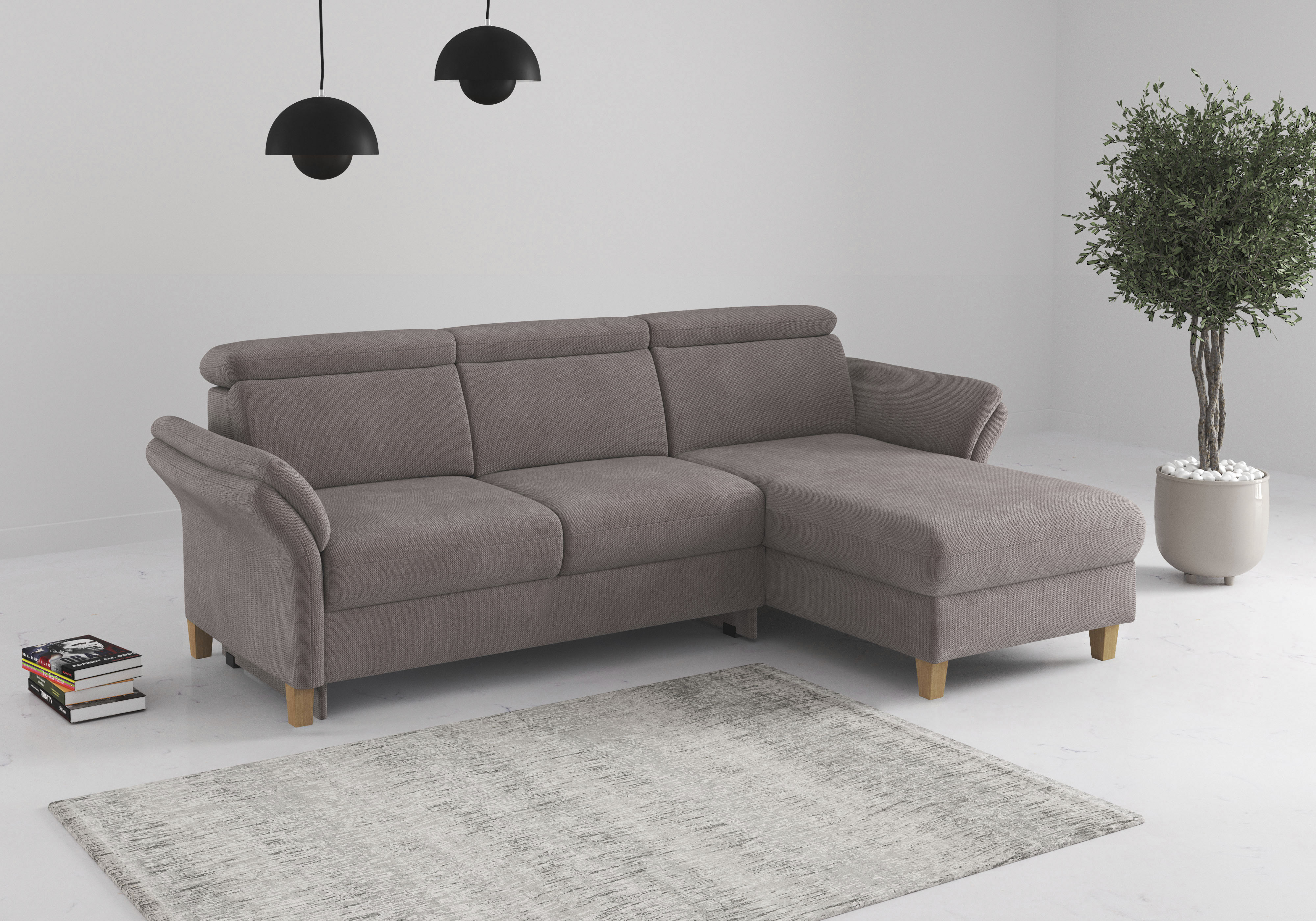 OTTO home Ecksofa "Glendale, L-Form" inkl. Kopfteilverstellung, wahlweise mit Vorziehsitz und Bettkasten