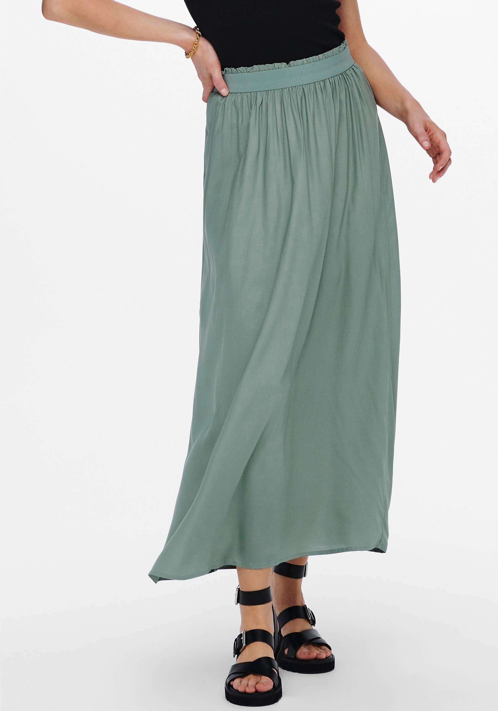 ONLY Paperbag Maxi Skirt Women Green