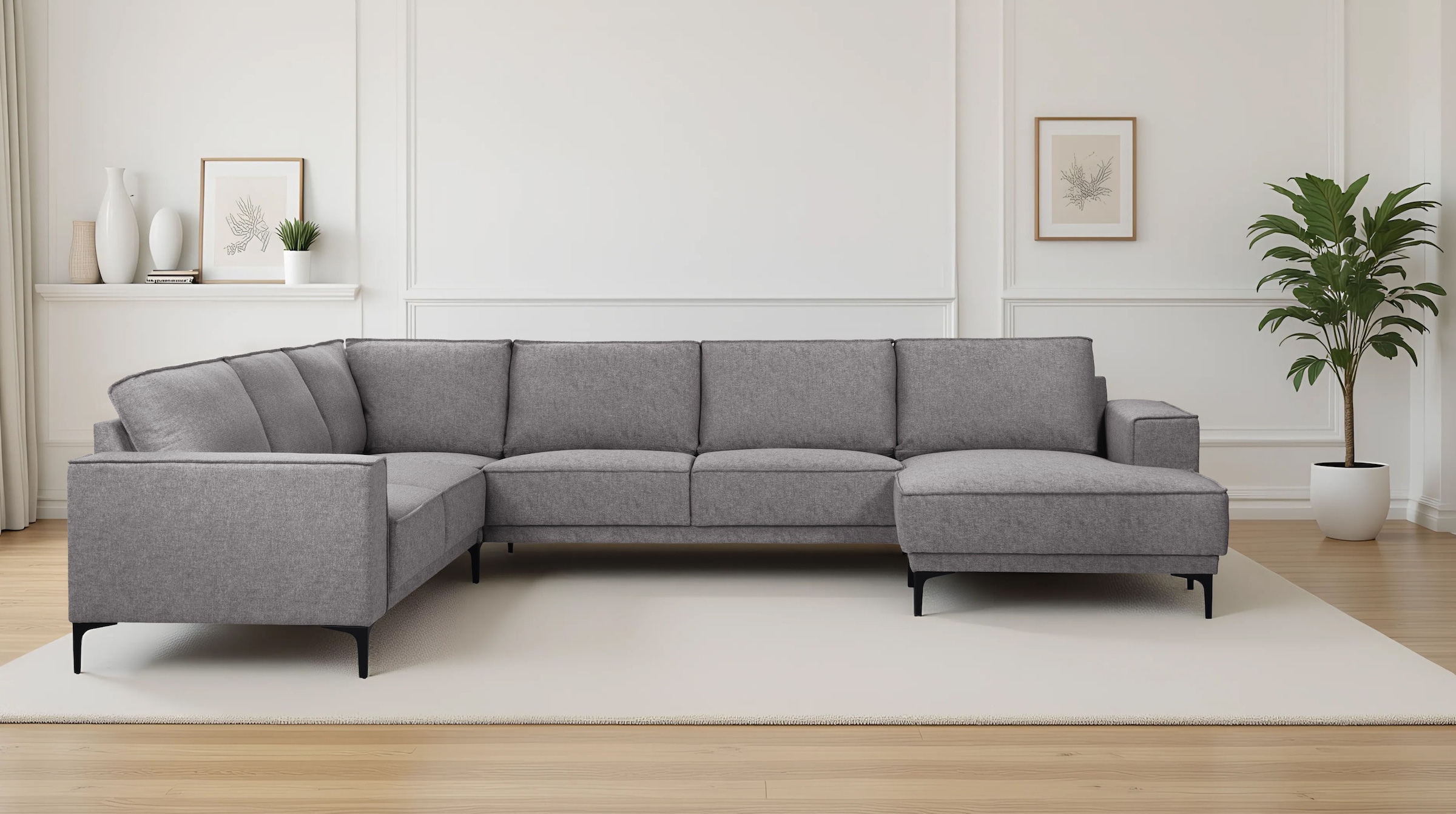OTTO home Wohnlandschaft "XXL Sofa Oland, Struktur, Flachgewebe, Luxus-Micr günstig online kaufen