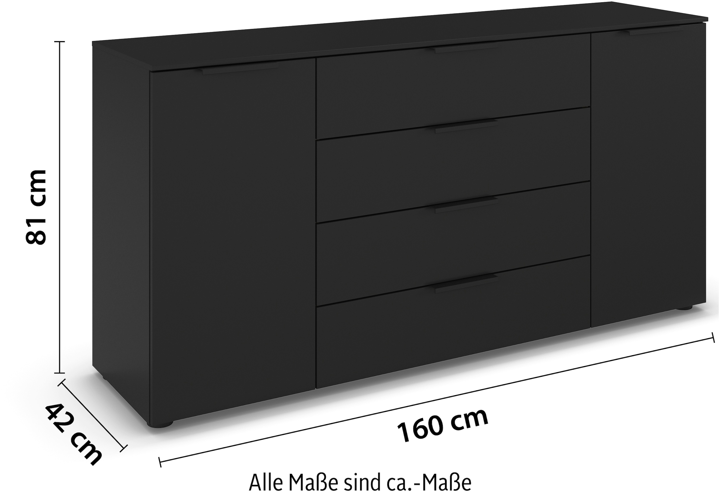LeGer Home by Lena Gercke Kommode »Serina«, mit 4 Schubkästen und 2 Türen sowie Metallgriffen MADE IN GERMANY