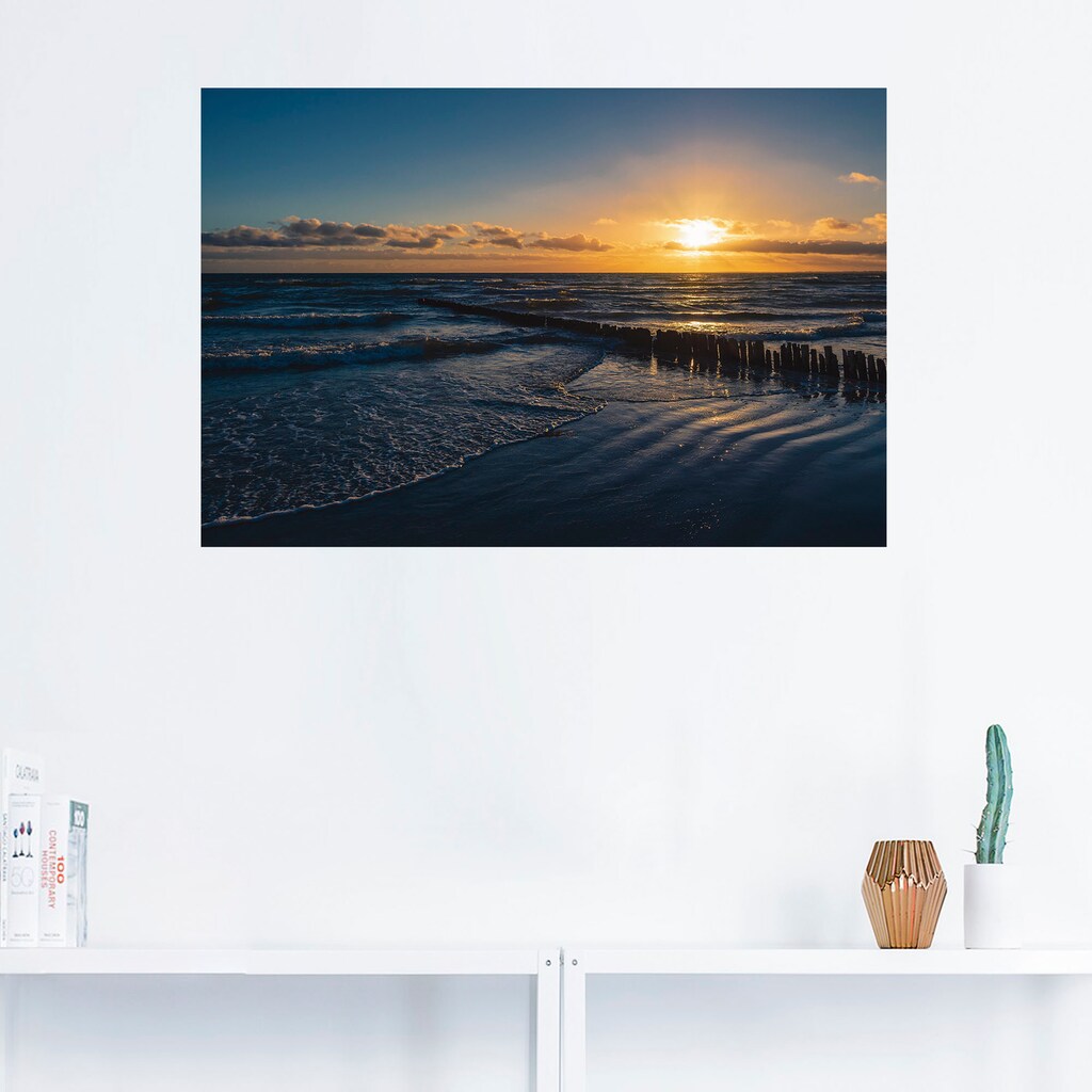 Artland Wandbild »Ostseeküste auf der Insel Moen Dänemark«, Bilder vom Sonnenuntergang & -aufgang (1 Stück), in vielen Größen & Produktarten - Alubild / Outdoorbild, Leinwandbild, Poster, Wandaufkleber / Wandtattoo auch für Badezimmer geeignet