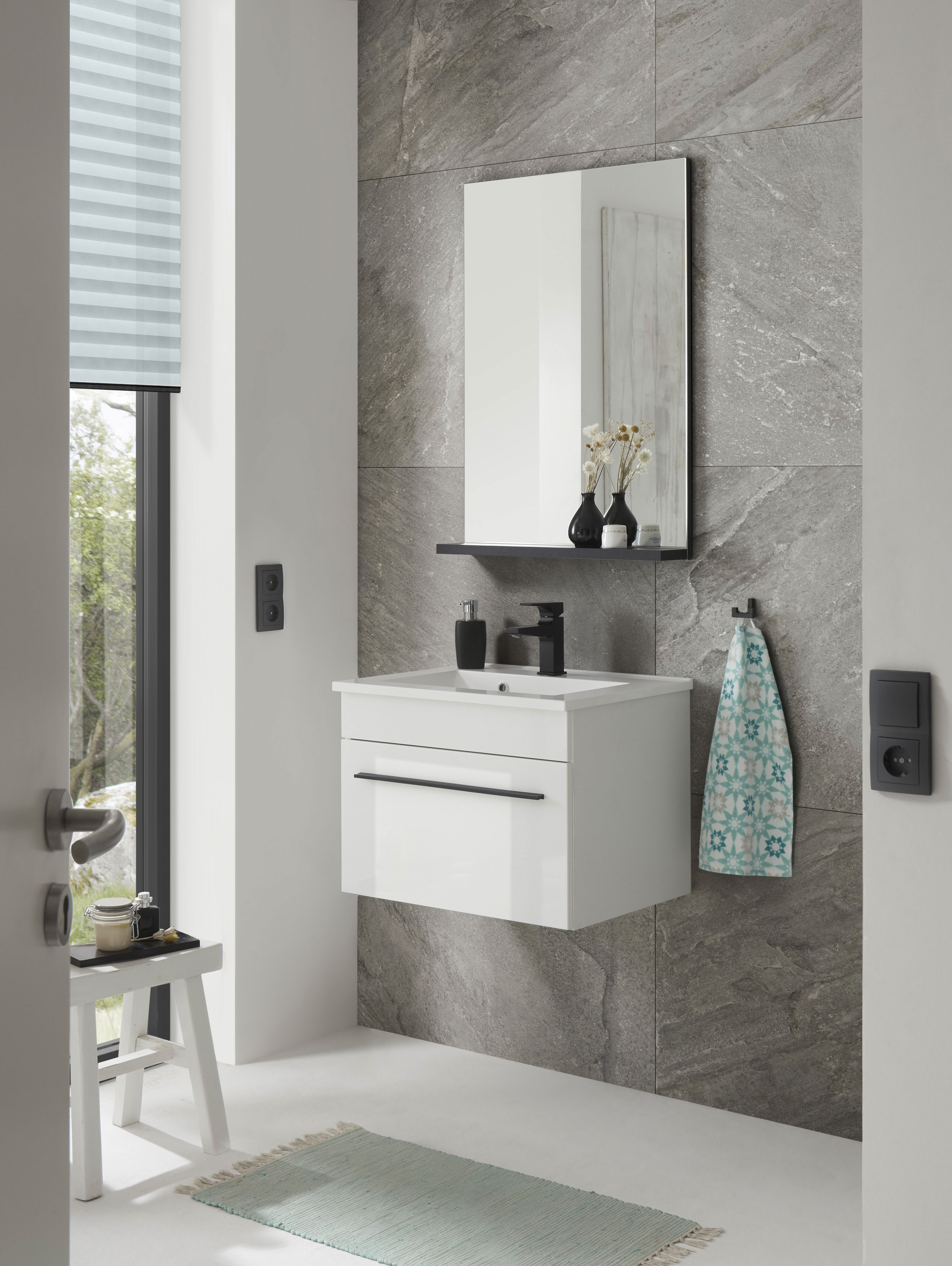 Thumbnail - INOSIGN Badmöbel-Set "Cantara, Bad im modernen Design, 2-teiliges Badezimmer", (Set, 2 St.), Waschtisch und Spiegel, in ...