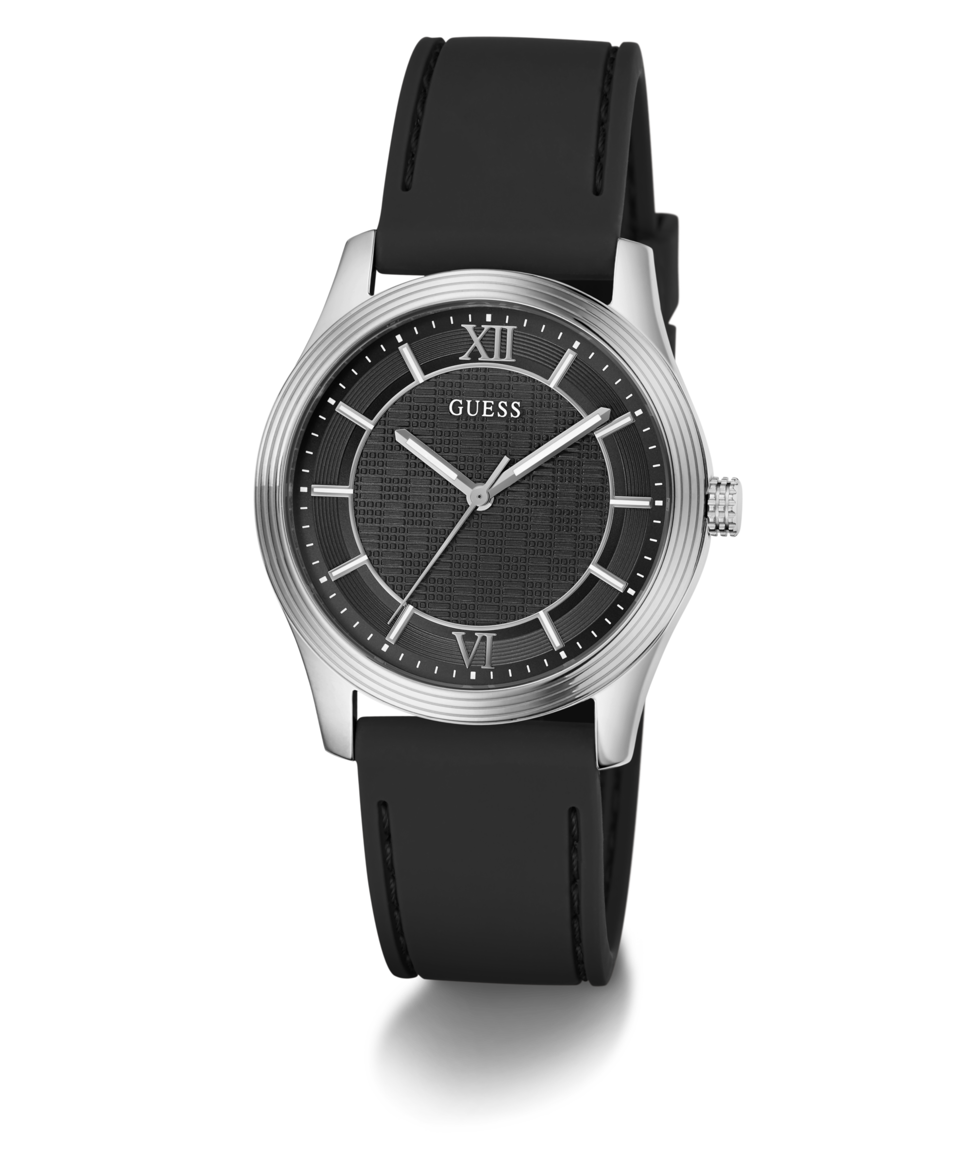 Guess »QUENTIN« Armbanduhr, Damenuhr, Herrenuhr, Silikonarmband, analog